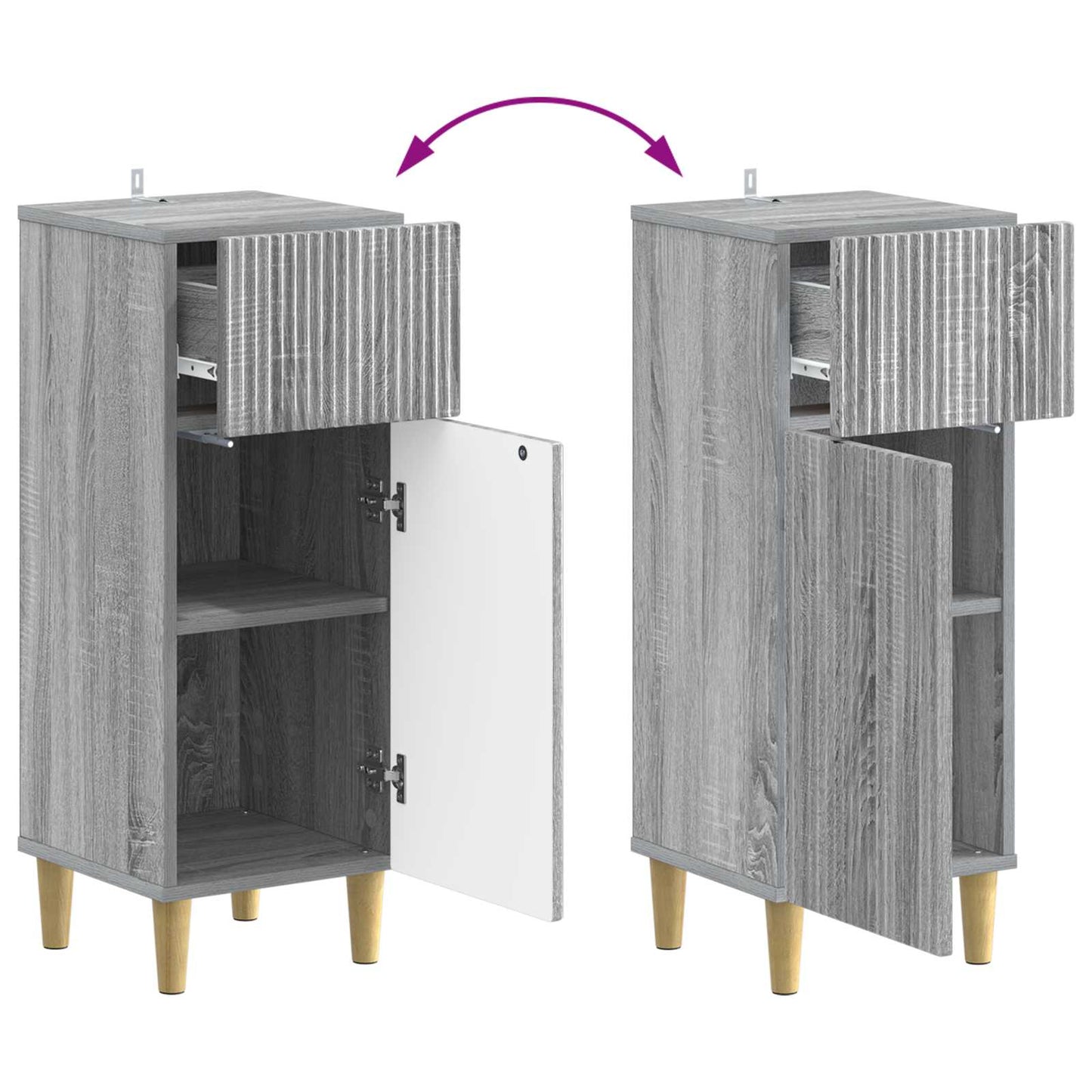 2-delige Badkamerkast Set ARNHEM Grijs Sonoma Bewerkt hout is nu te koop bij PeponiXL, paradijselijk wonen!