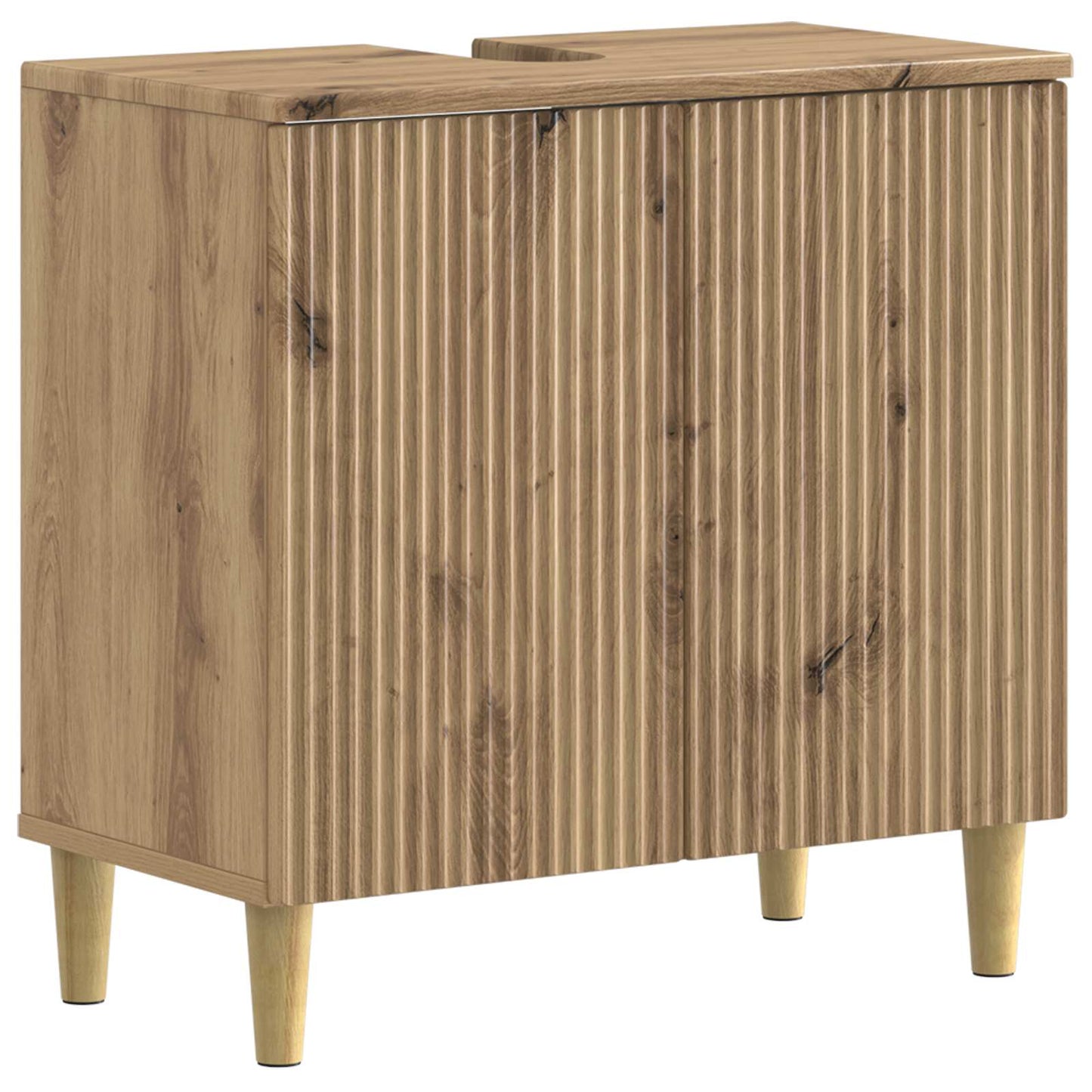 2-delige Badkamerkast Set ARNHEM Artisanaal eiken Bewerkt hout is nu te koop bij PeponiXL, paradijselijk wonen!