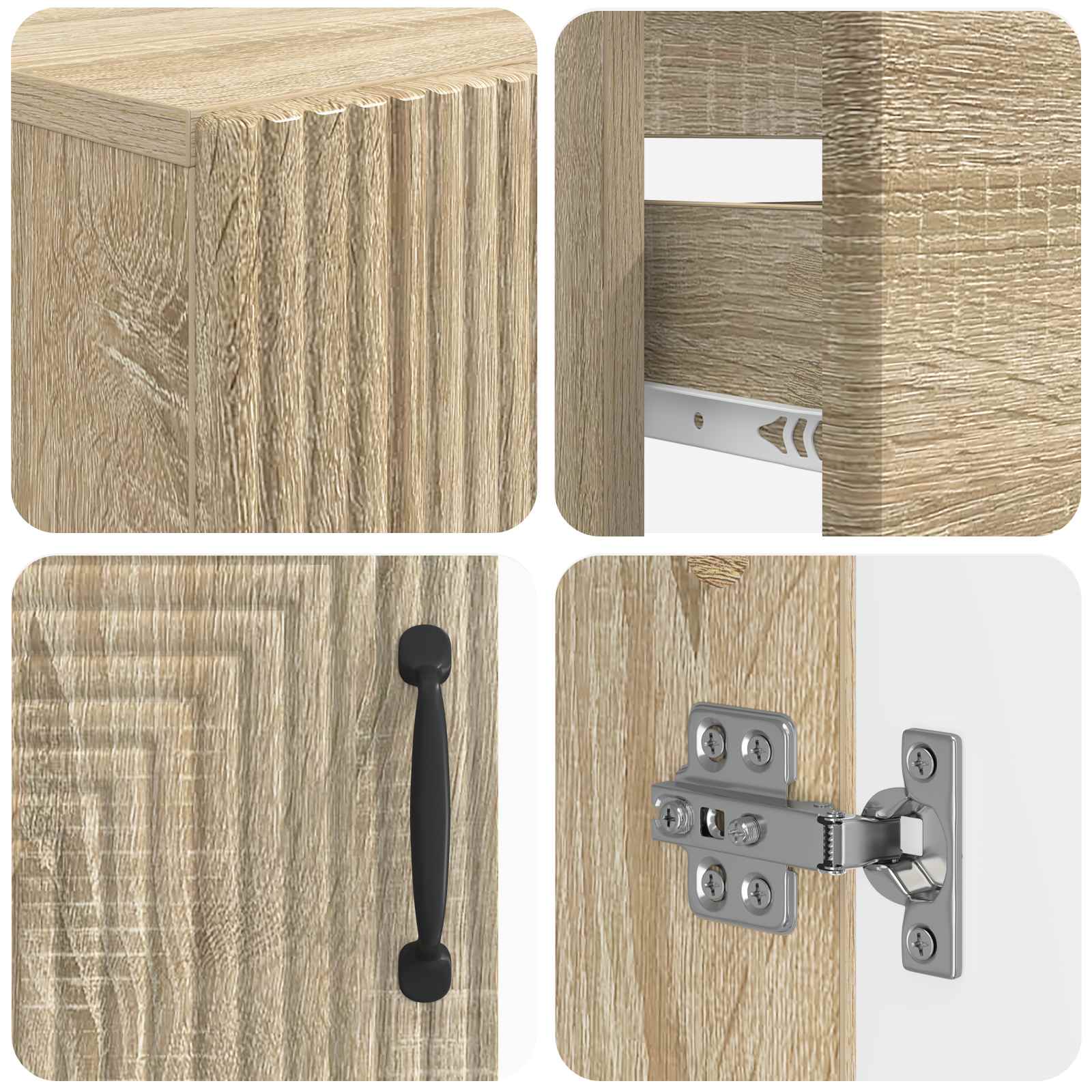 2-delige Badkamerkast Set HAARLEM Sonoma Eiken Bewerkt hout is nu te koop bij PeponiXL, paradijselijk wonen!
