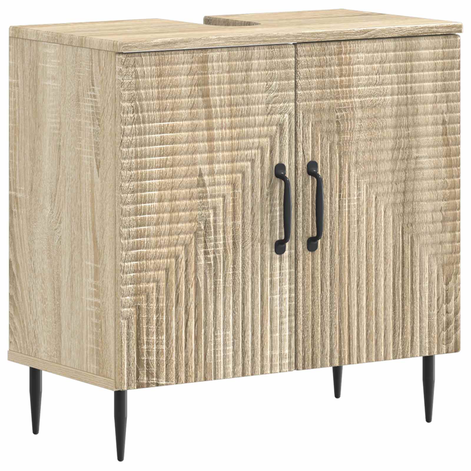 2-delige Badkamerkast Set HAARLEM Sonoma Eiken Bewerkt hout is nu te koop bij PeponiXL, paradijselijk wonen!