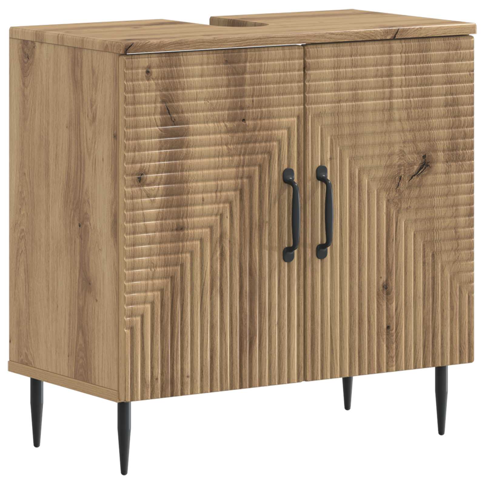 2-delige Badkamerkast Set HAARLEM Artisanaal eiken Bewerkt hout is nu te koop bij PeponiXL, paradijselijk wonen!