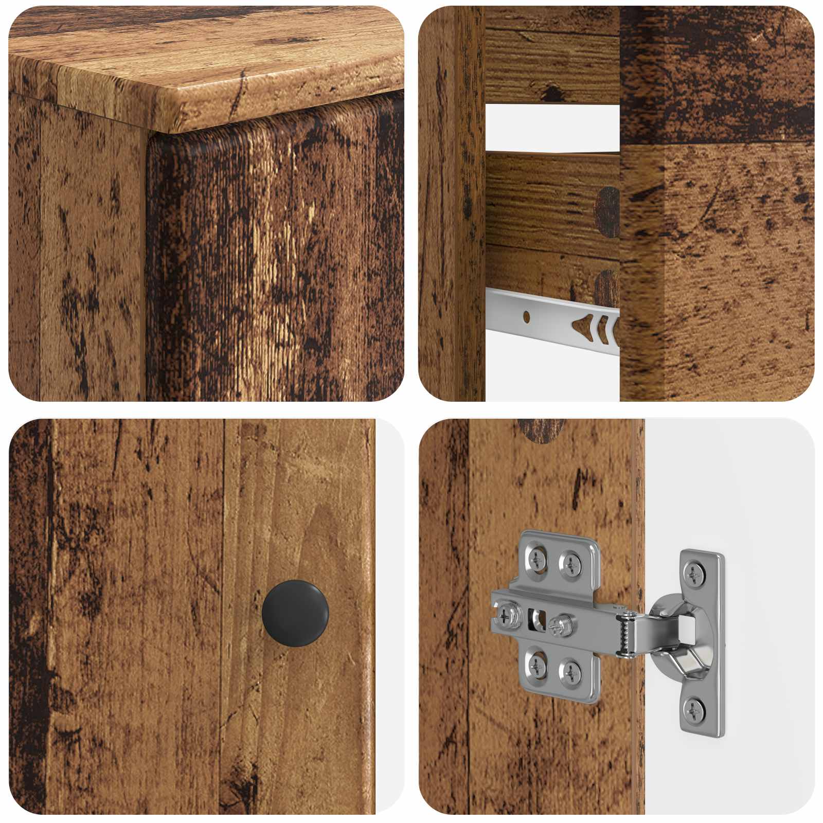 2-delige Badkamerkast Set BREDA Oud hout Bewerkt hout is nu te koop bij PeponiXL, paradijselijk wonen!