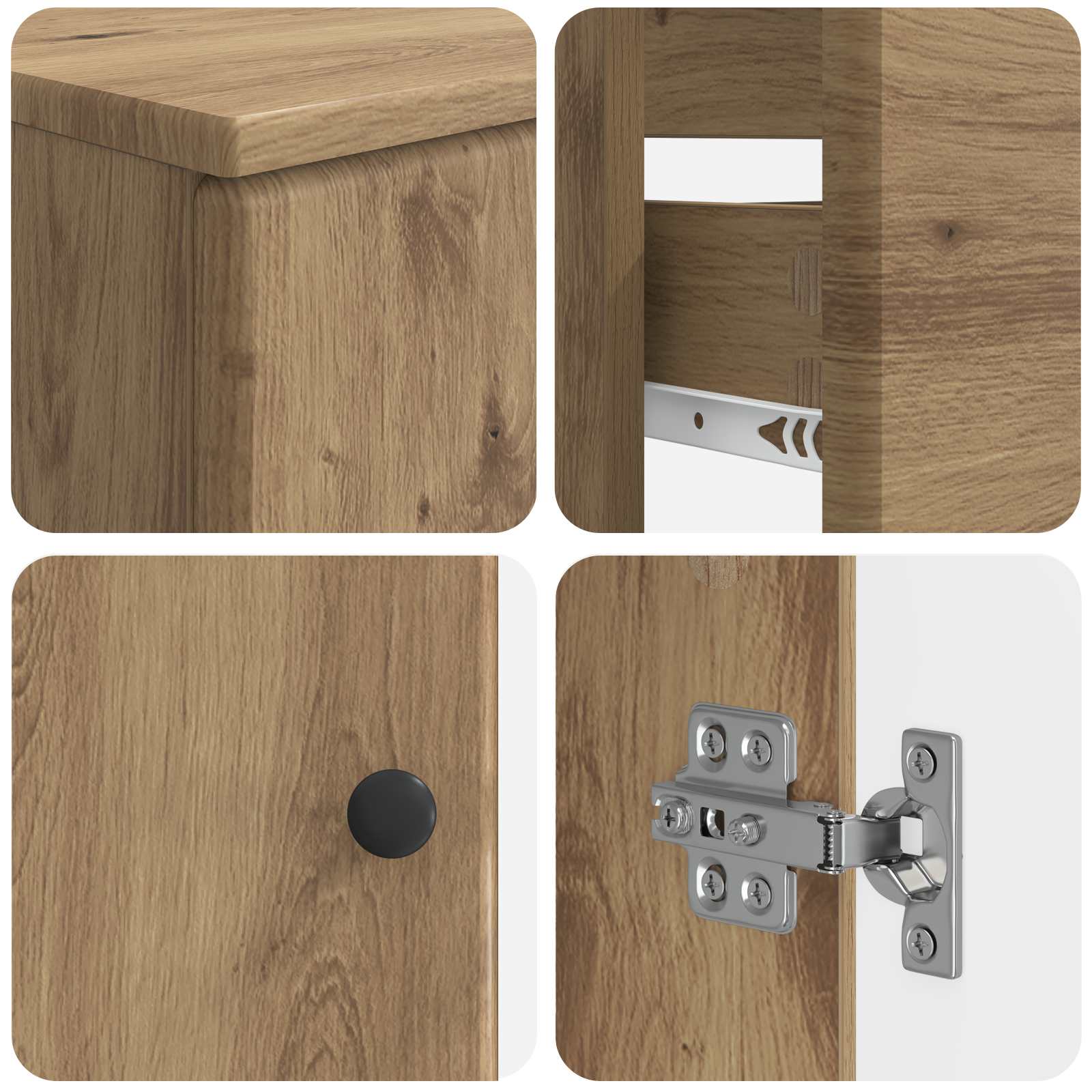 2-delige Badkamerkast Set BREDA Artisanaal eiken Bewerkt hout is nu te koop bij PeponiXL, paradijselijk wonen!