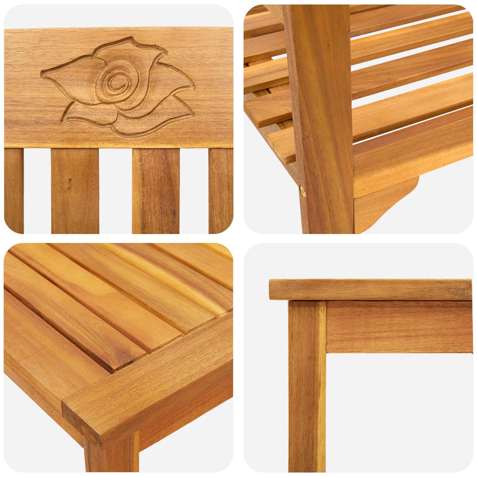 Tuinrozelounge set 4 pcs Massief Acaciahout is nu te koop bij PeponiXL, paradijselijk wonen!