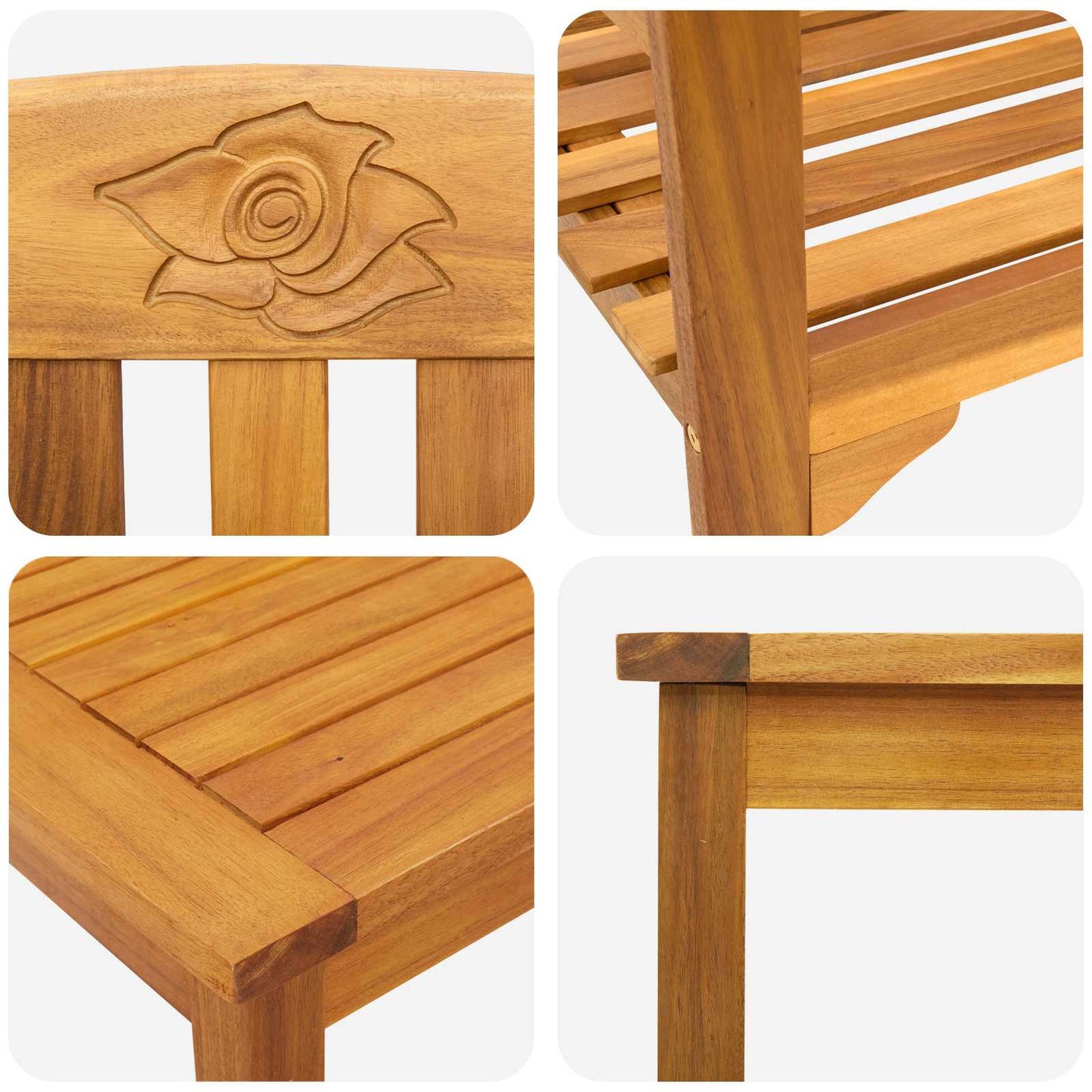 Tuinrozelounge set 3 pcs Massief Acaciahout is nu te koop bij PeponiXL, paradijselijk wonen!