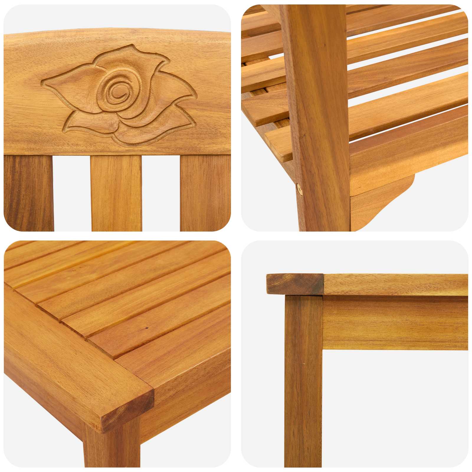 Tuinrozelounge set 3 pcs Massief Acaciahout is nu te koop bij PeponiXL, paradijselijk wonen!