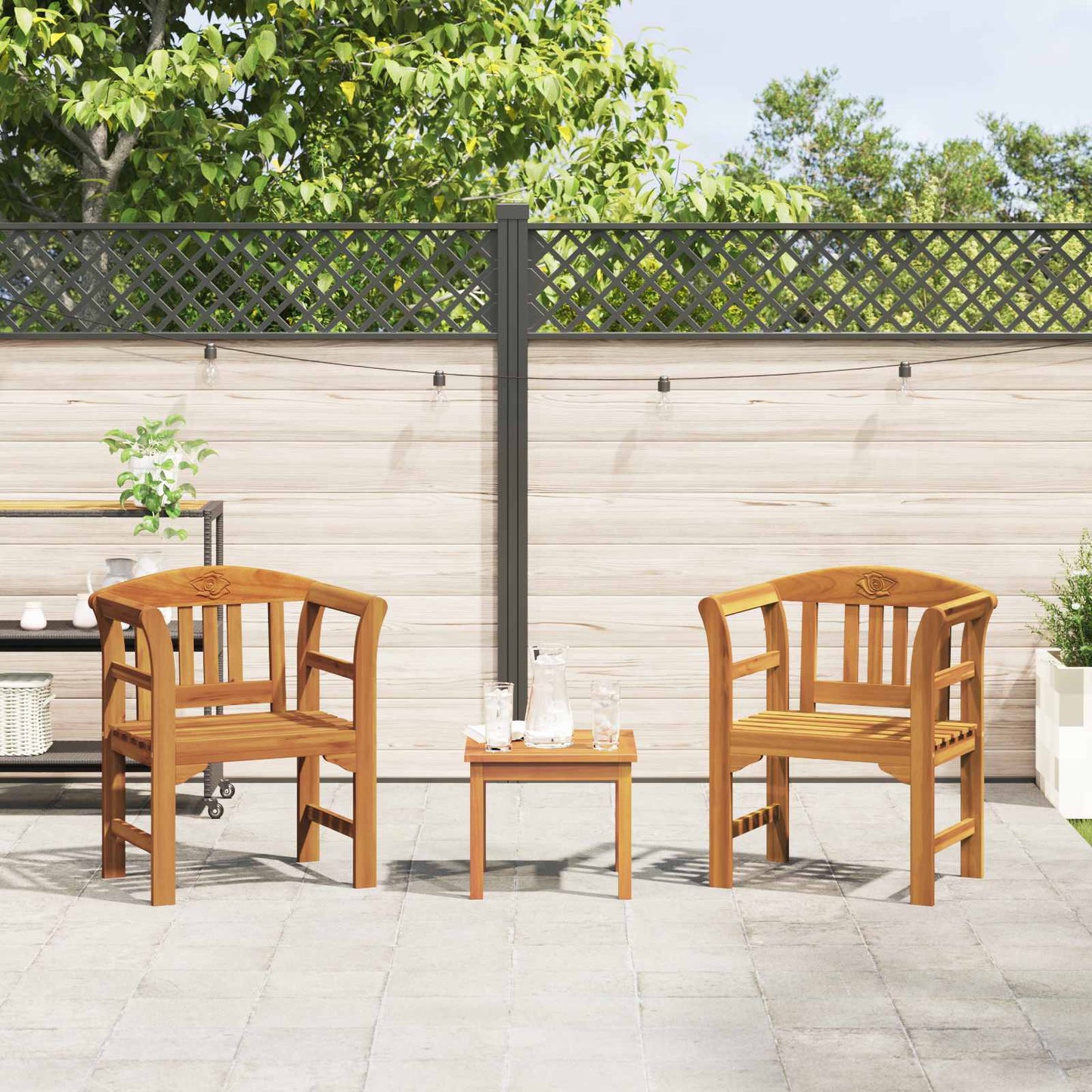 Tuinrozelounge set 3 pcs Massief Acaciahout is nu te koop bij PeponiXL, paradijselijk wonen!