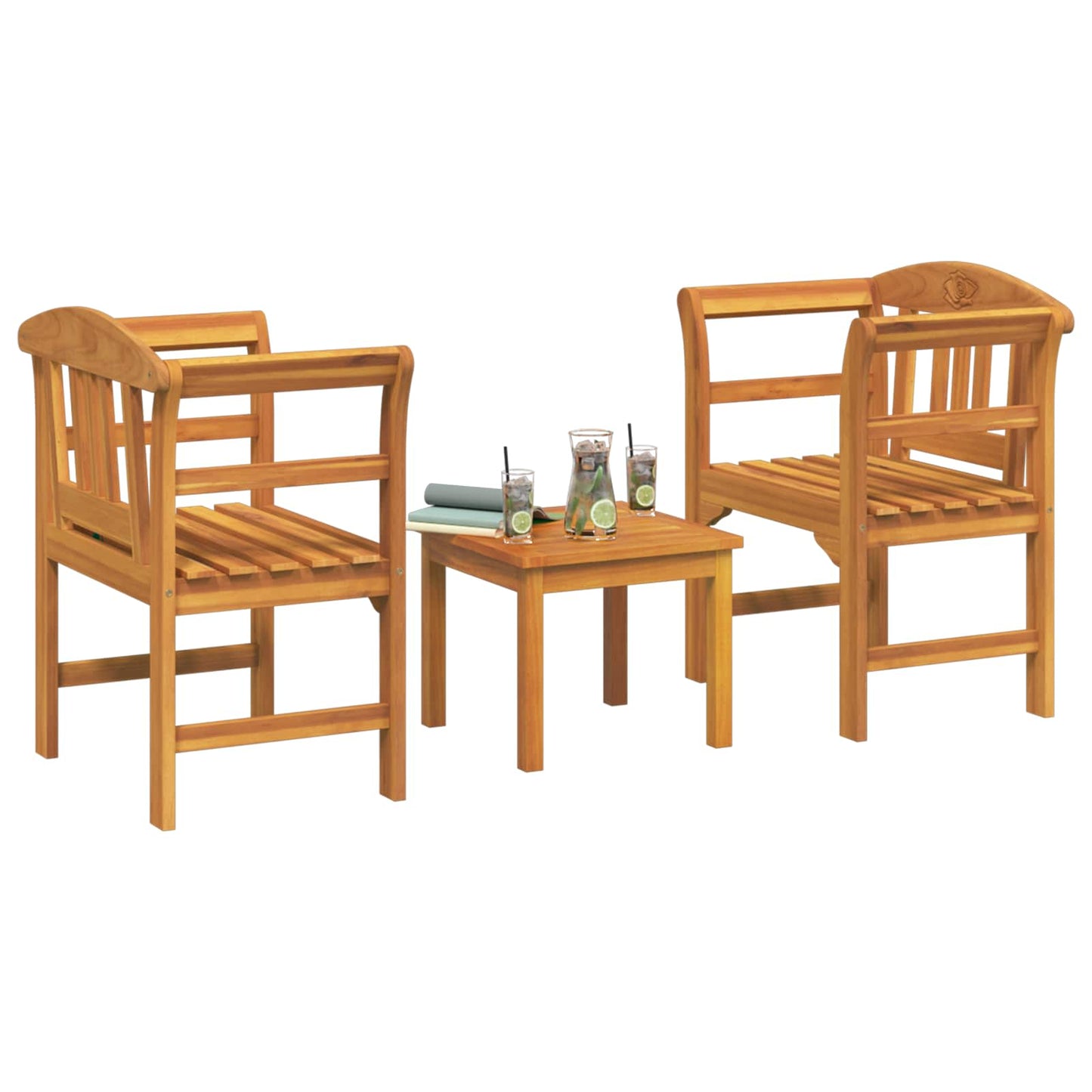 Tuinrozelounge set 3 pcs Massief Acaciahout is nu te koop bij PeponiXL, paradijselijk wonen!