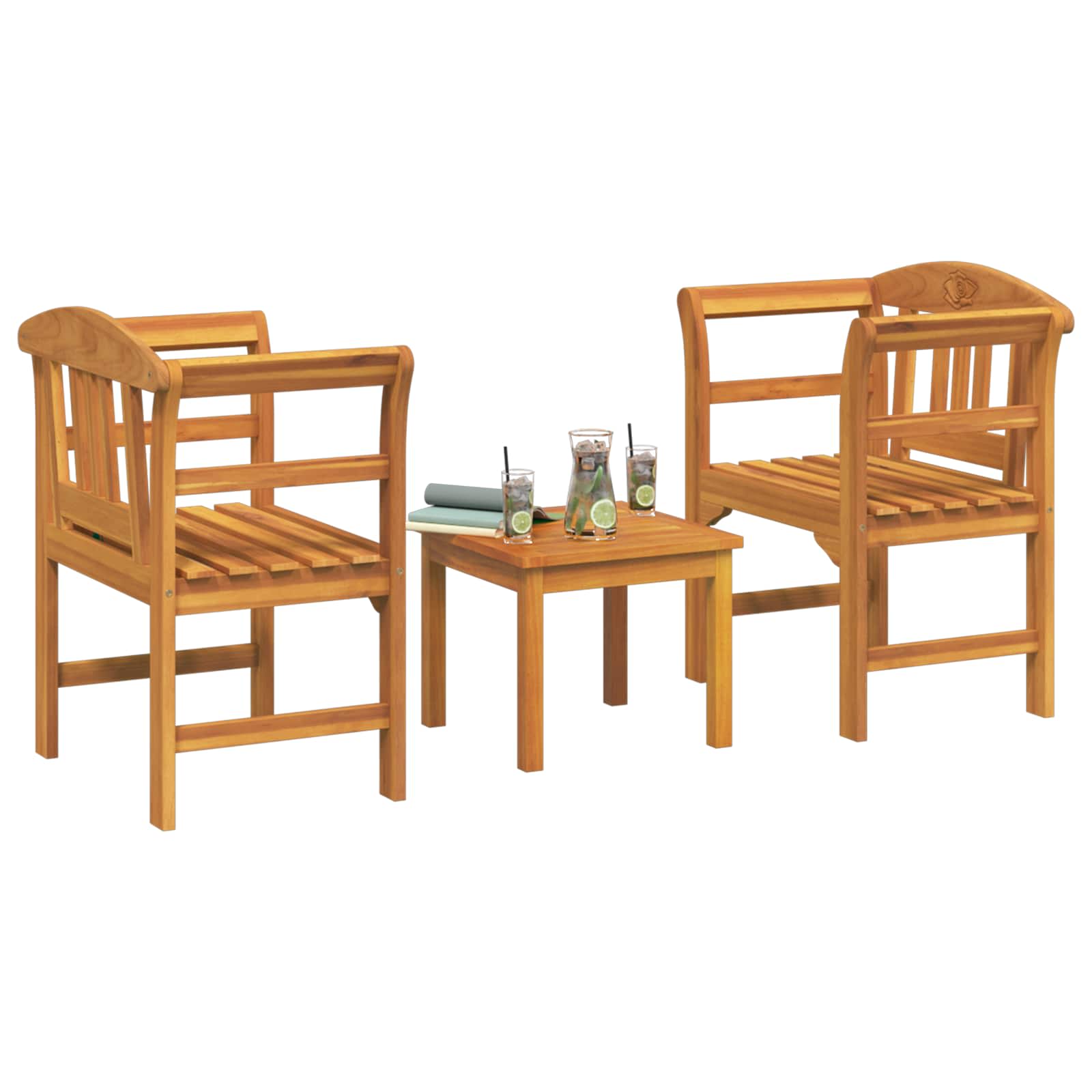 Tuinrozelounge set 3 pcs Massief Acaciahout is nu te koop bij PeponiXL, paradijselijk wonen!