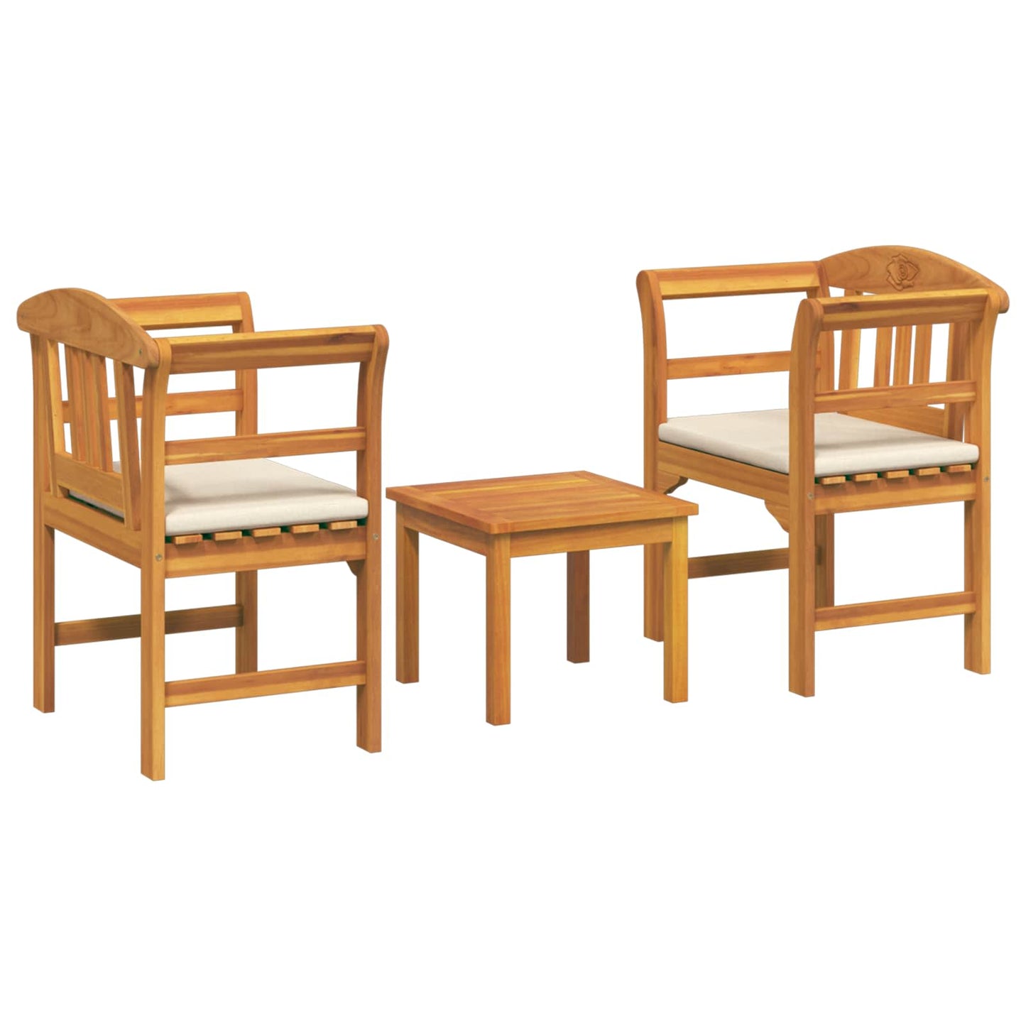 Tuinrozelounge set met kussen 3 pcs Massief Acaciahout is nu te koop bij PeponiXL, paradijselijk wonen!