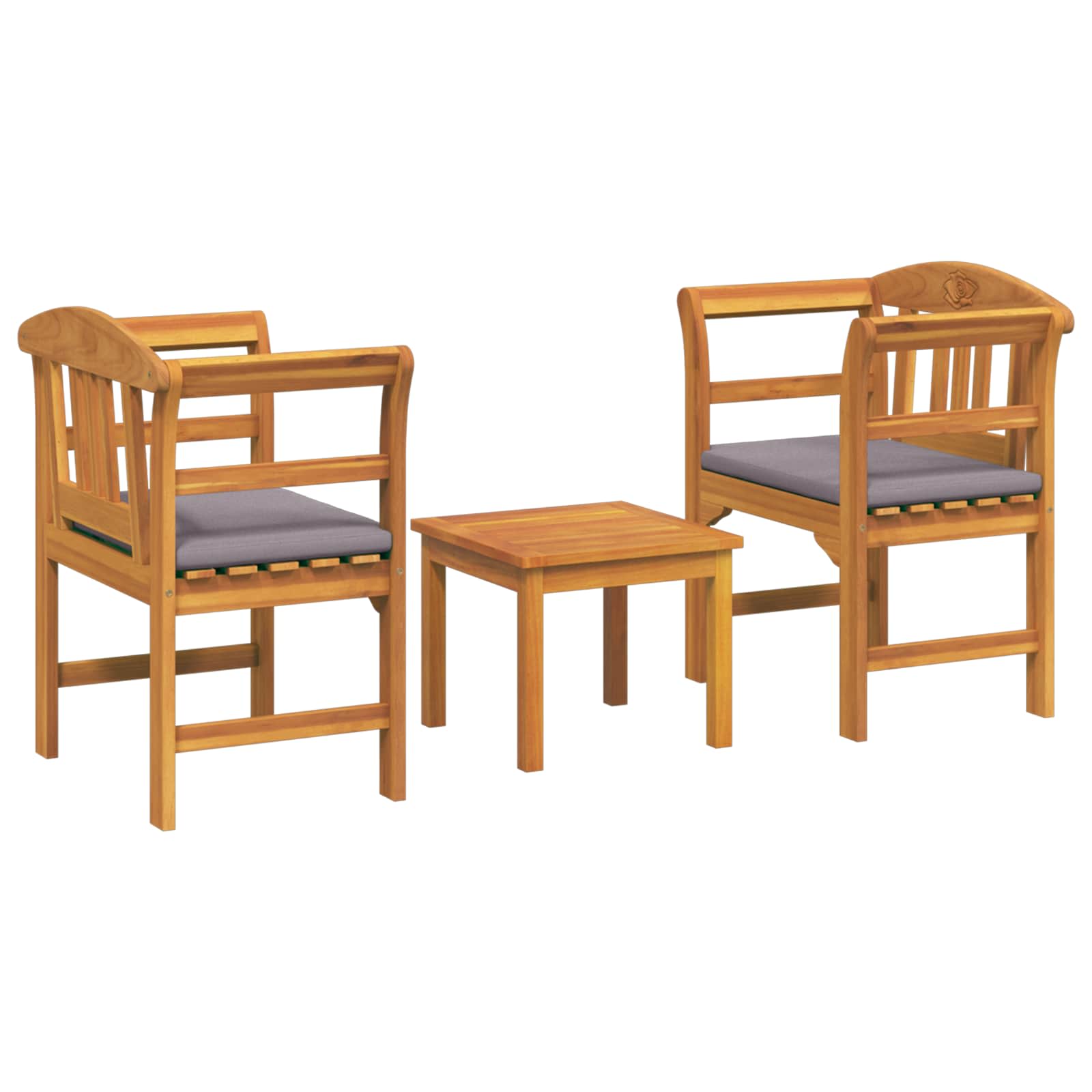Tuinrozelounge set met kussen 3 pcs Massief Acaciahout is nu te koop bij PeponiXL, paradijselijk wonen!