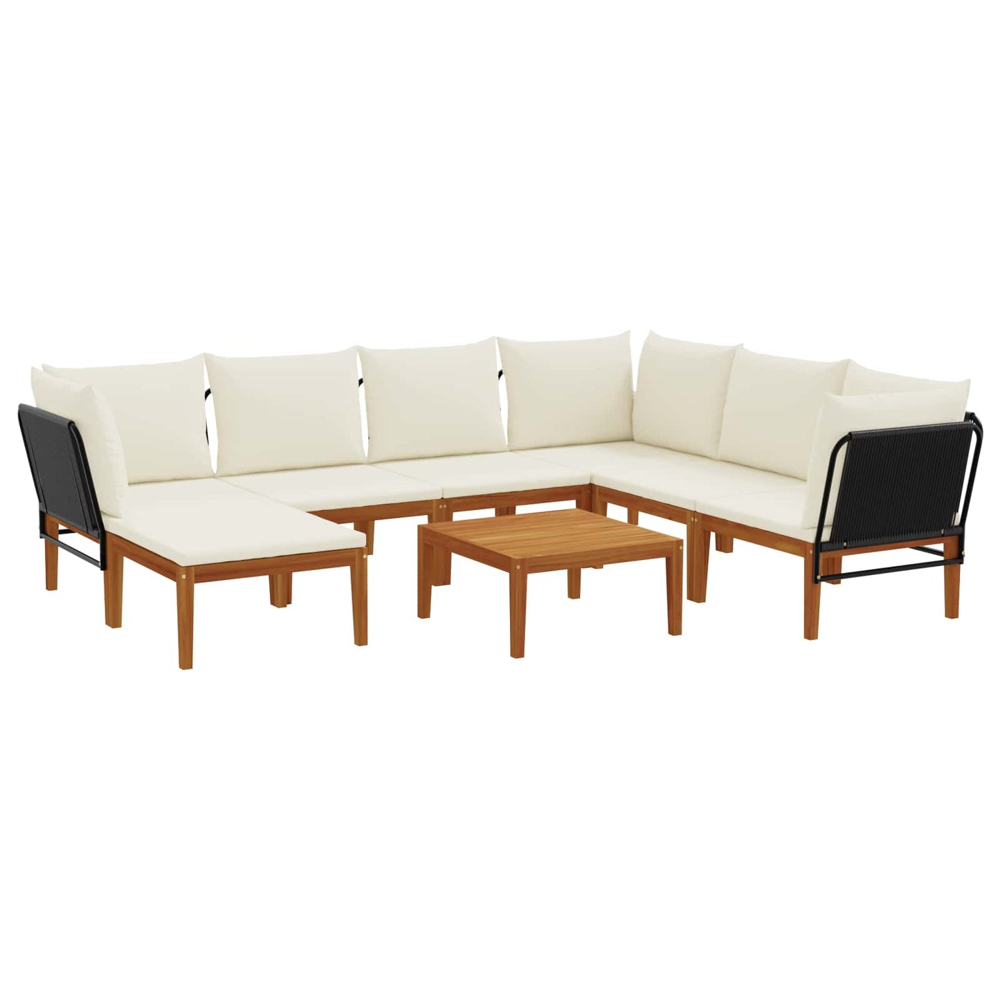 8 pcs Tuin loungeset Massief acaciahout & touw Naturel