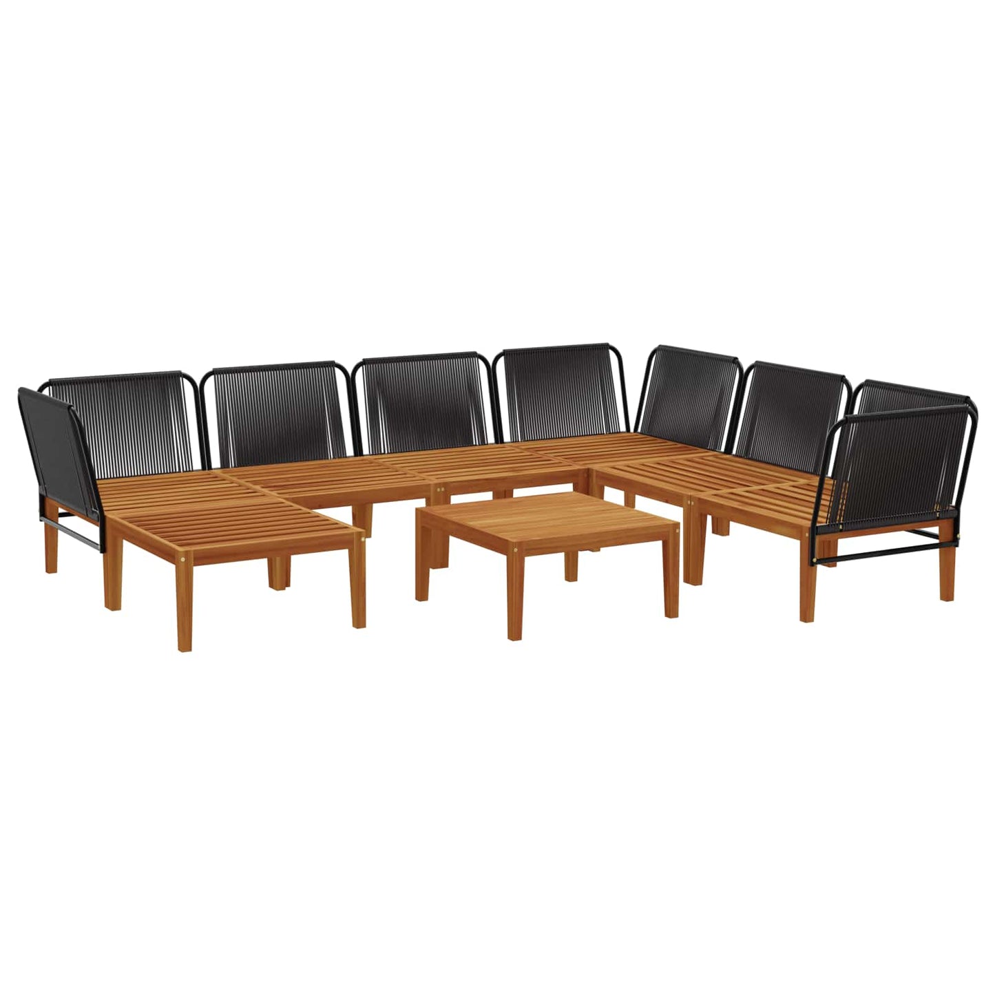 8 pcs Tuin loungeset Massief acaciahout & touw Naturel