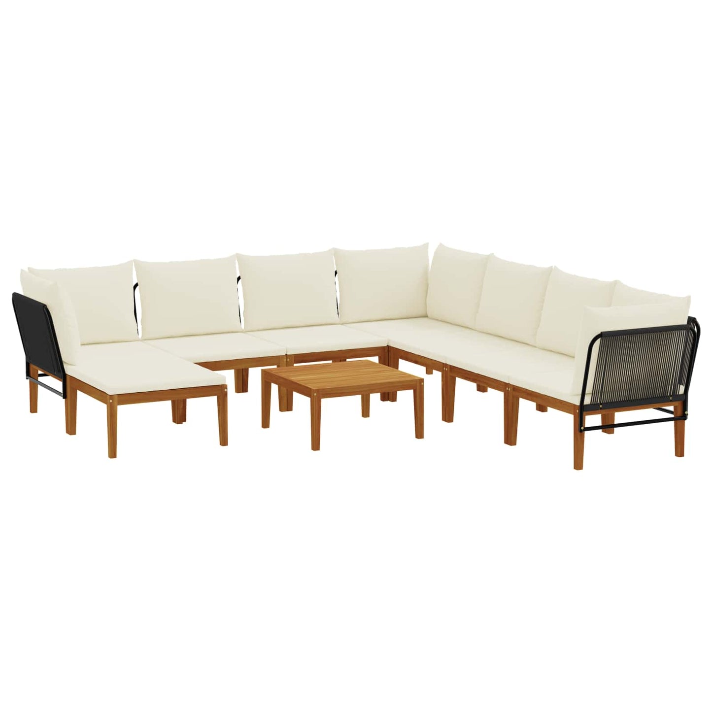 9 pcs Tuin loungeset Massief acaciahout & touw Naturel