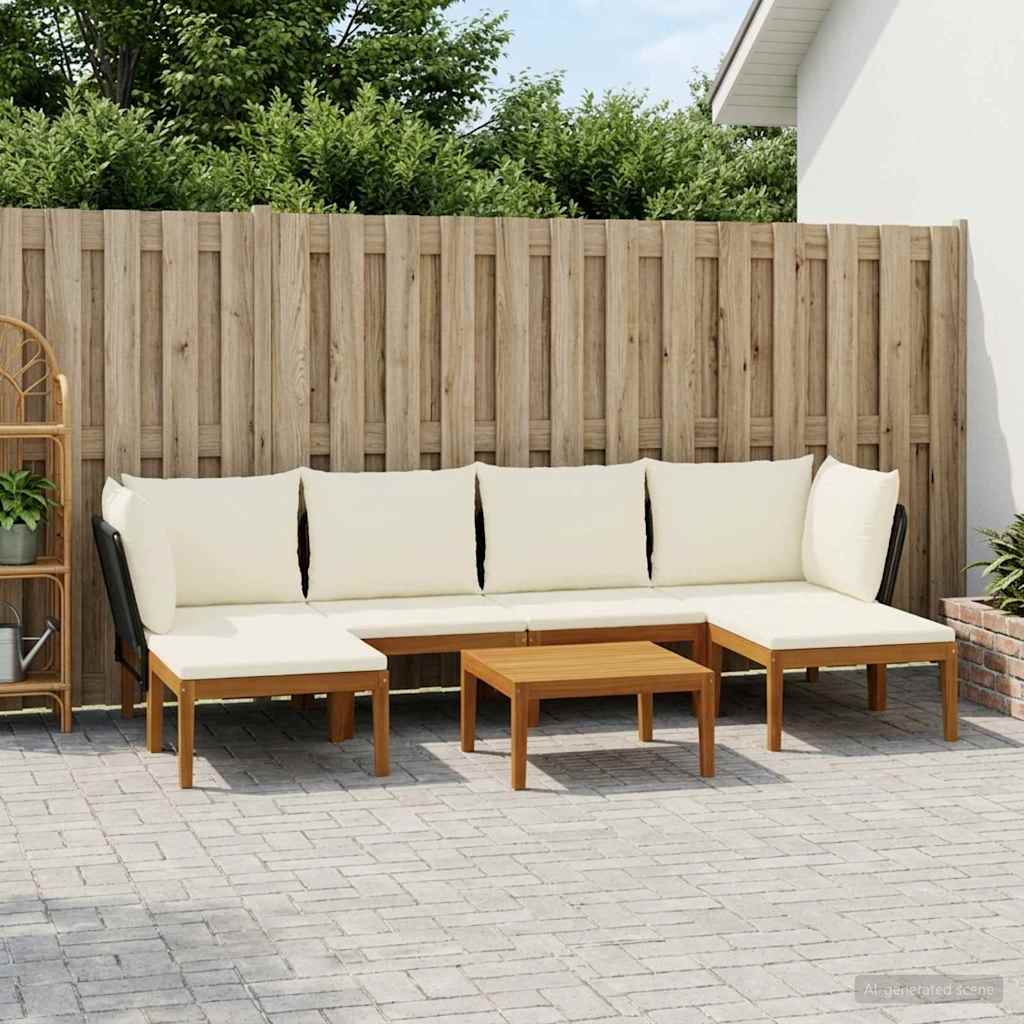 7 pcs Tuin loungeset Massief acaciahout & touw Naturel