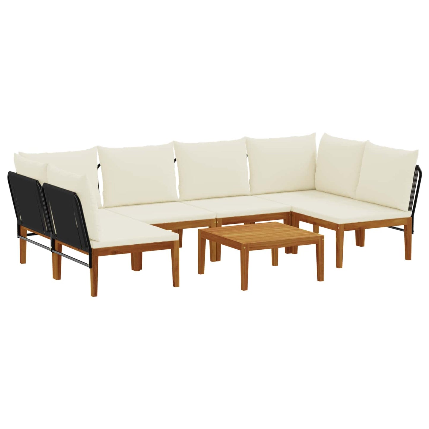 7 pcs Tuin loungeset Massief acaciahout & touw Naturel