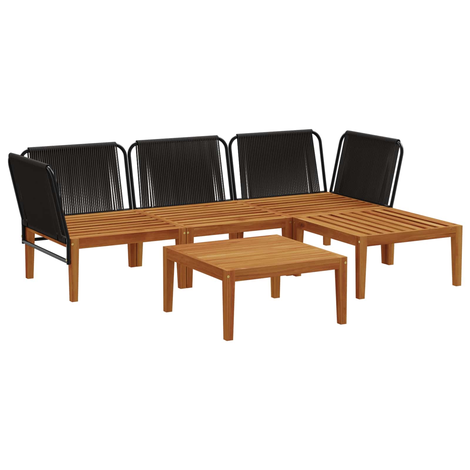 5 pcs Massief acaciahout & touw Naturel is nu te koop bij PeponiXL, paradijselijk wonen!