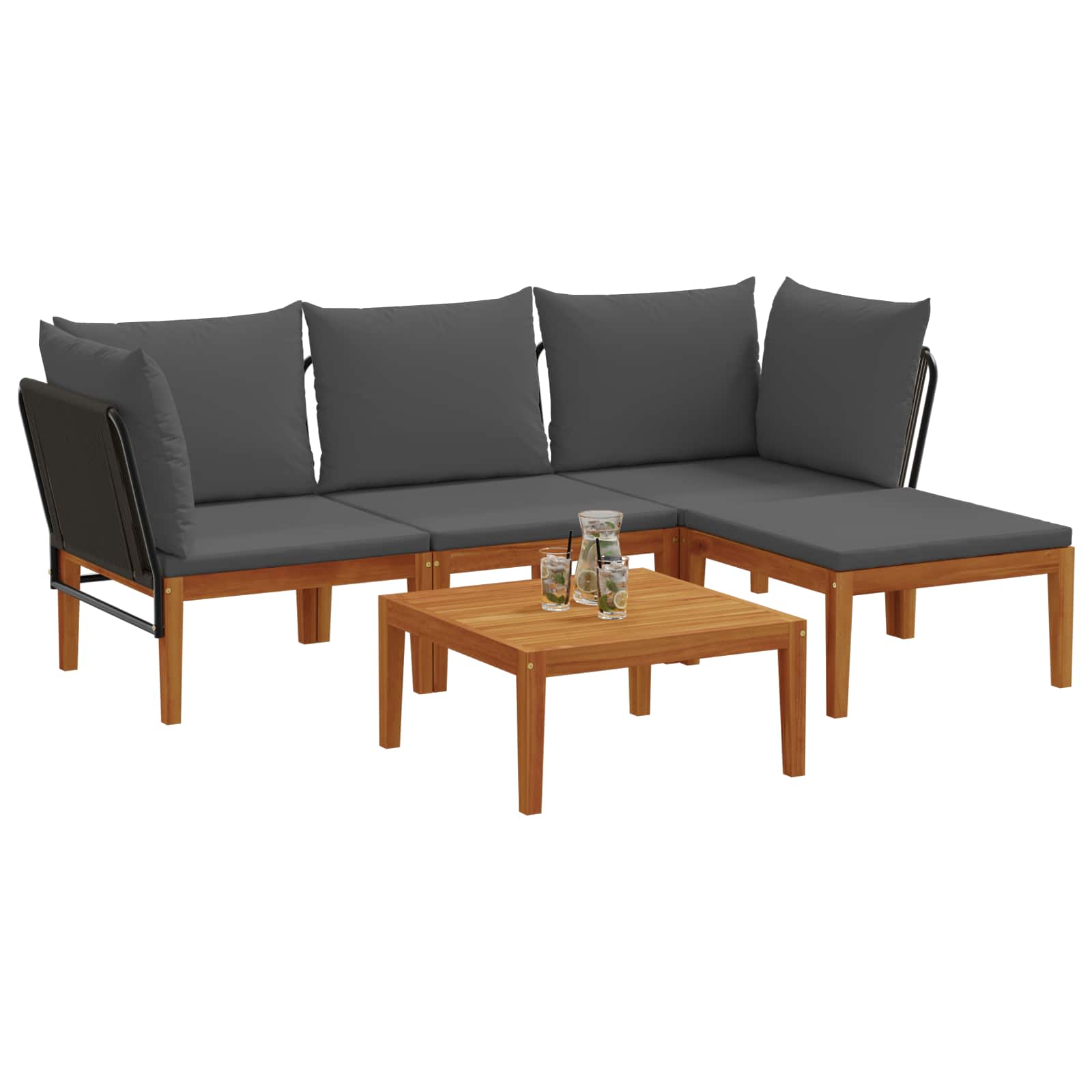 5 pcs Massief acaciahout & touw Naturel is nu te koop bij PeponiXL, paradijselijk wonen!