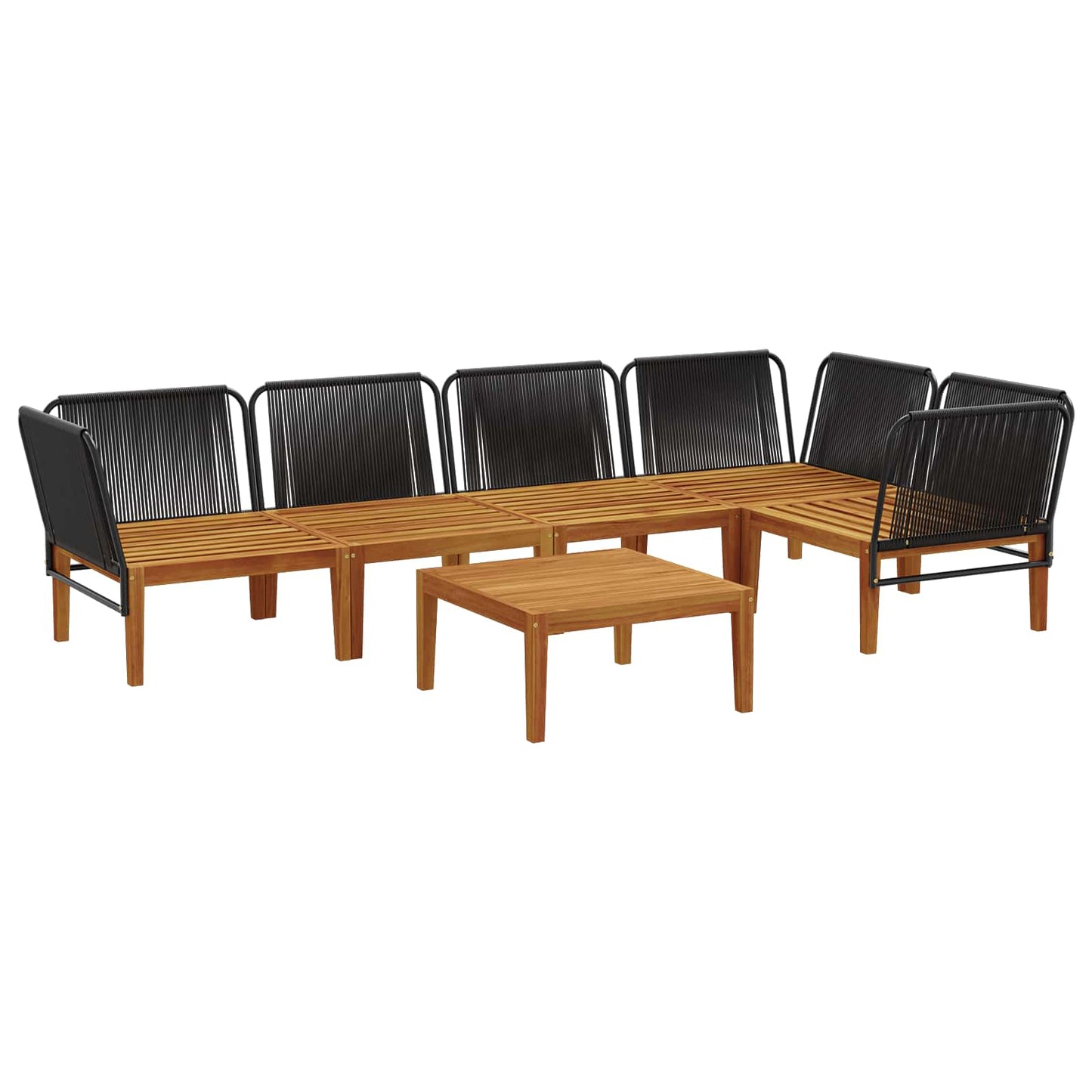 6 pcs Massief acaciahout & touw Naturel is nu te koop bij PeponiXL, paradijselijk wonen!