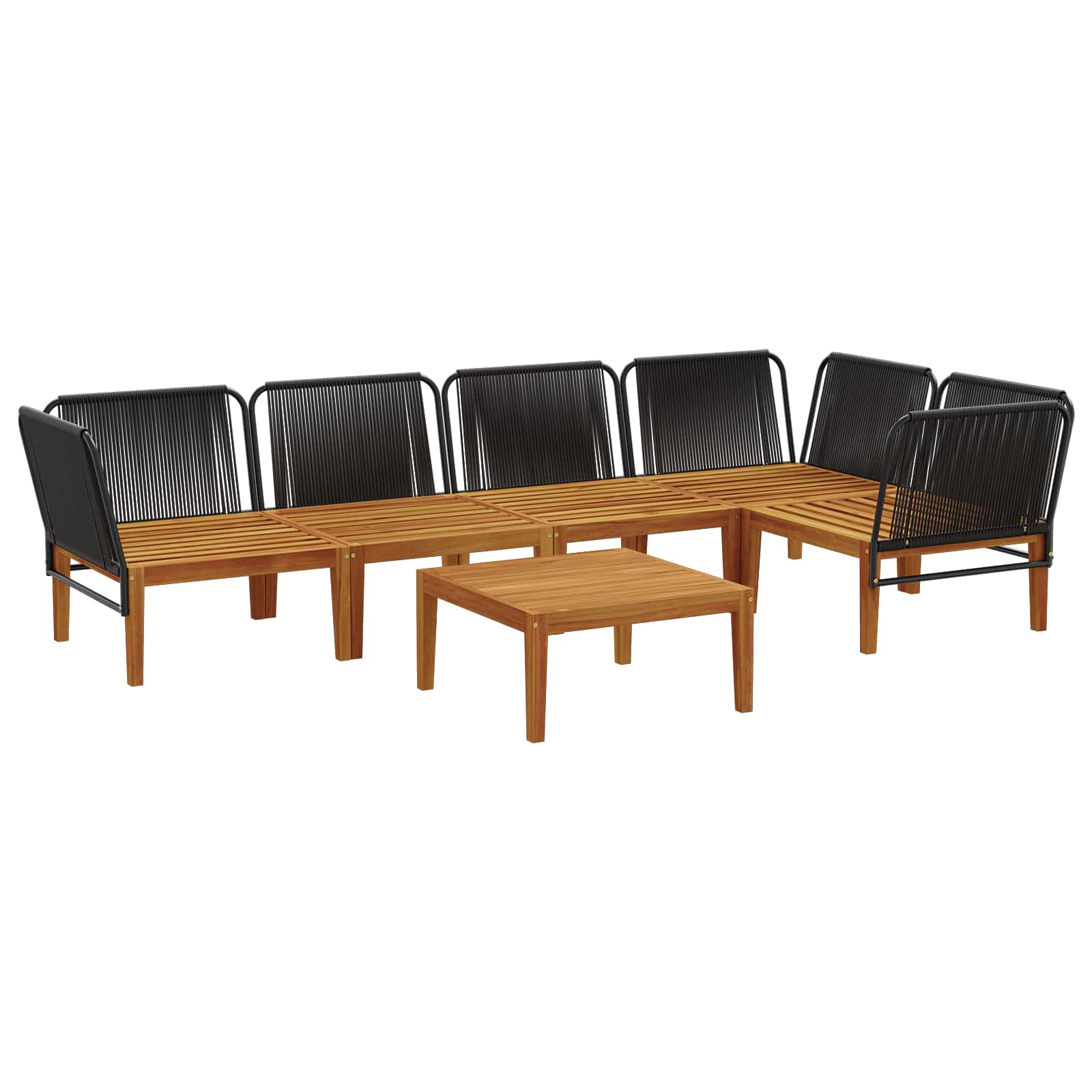 6 pcs Massief acaciahout & touw Naturel is nu te koop bij PeponiXL, paradijselijk wonen!