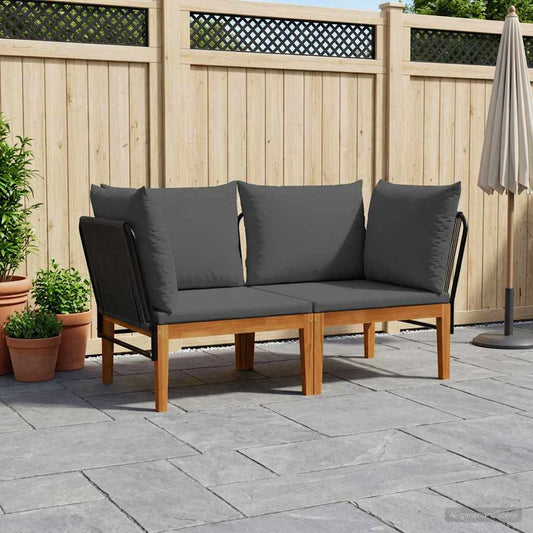 2 pcs Massief acaciahout & touw Naturel is nu te koop bij PeponiXL, paradijselijk wonen!
