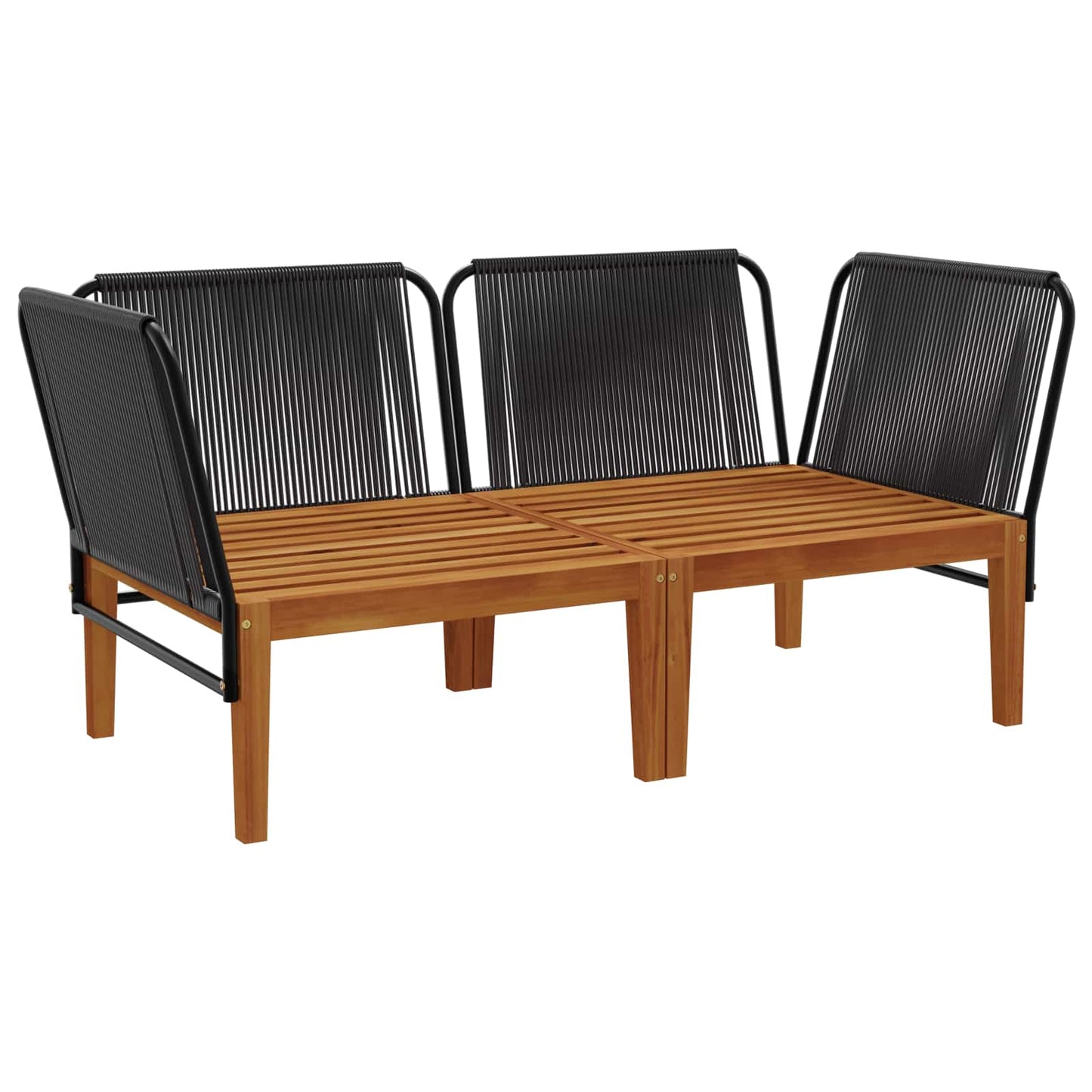 2 pcs Massief acaciahout & touw Naturel