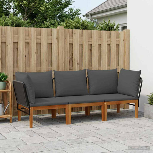 3 pcs Massief acaciahout & touw Naturel is nu te koop bij PeponiXL, paradijselijk wonen!
