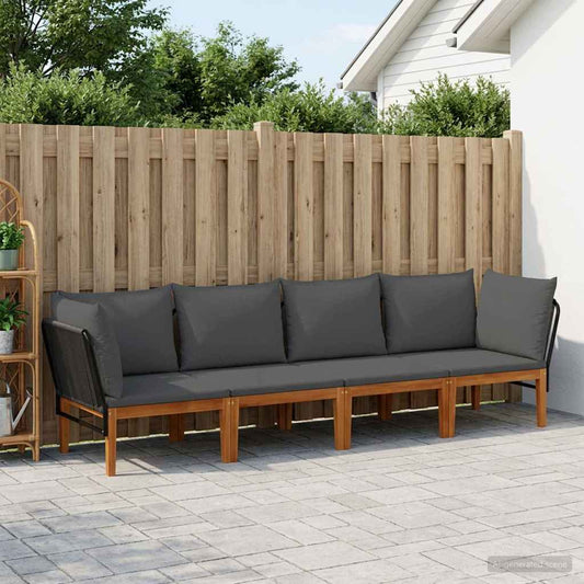 4 pcs Massief acaciahout & touw Naturel is nu te koop bij PeponiXL, paradijselijk wonen!