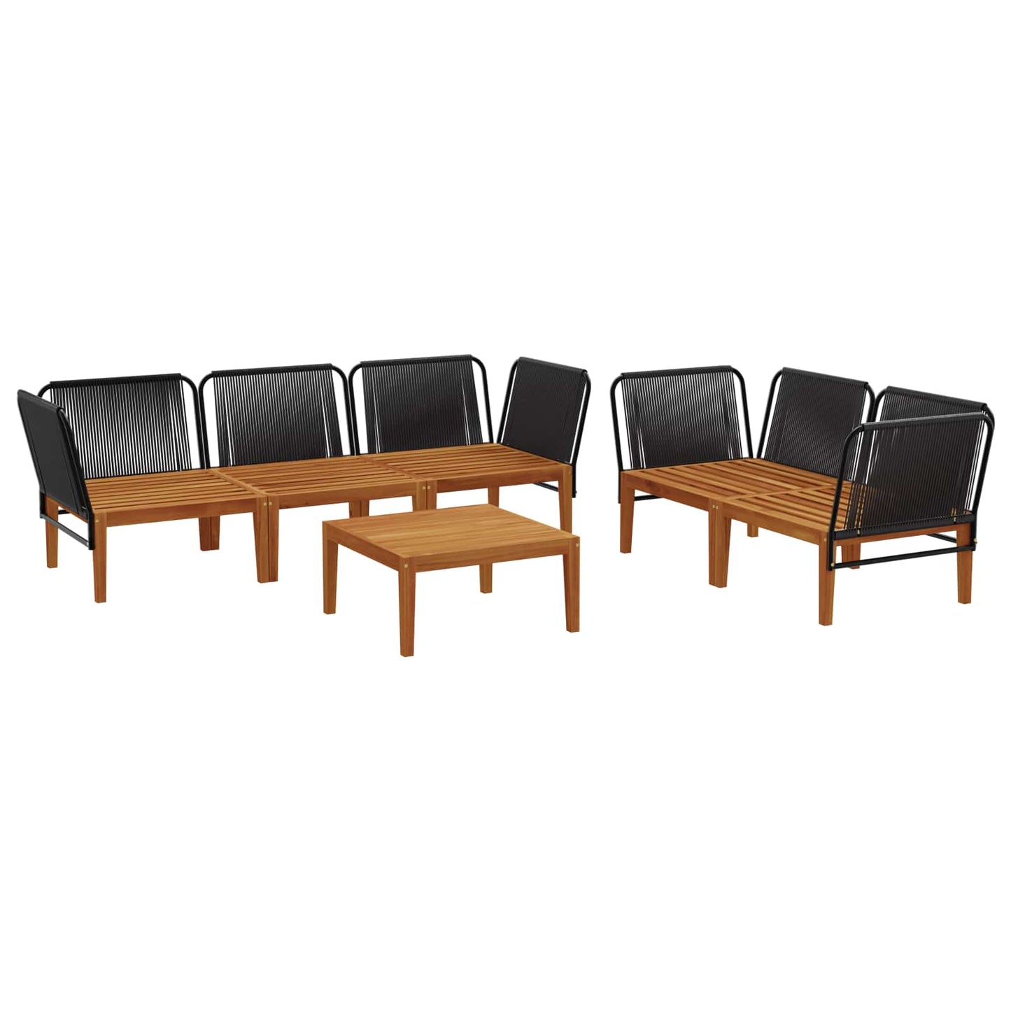 6 pcs Massief acaciahout & touw Naturel is nu te koop bij PeponiXL, paradijselijk wonen!