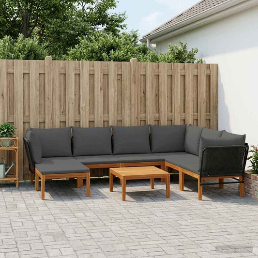 8 pcs Massief acaciahout & touw Naturel is nu te koop bij PeponiXL, paradijselijk wonen!