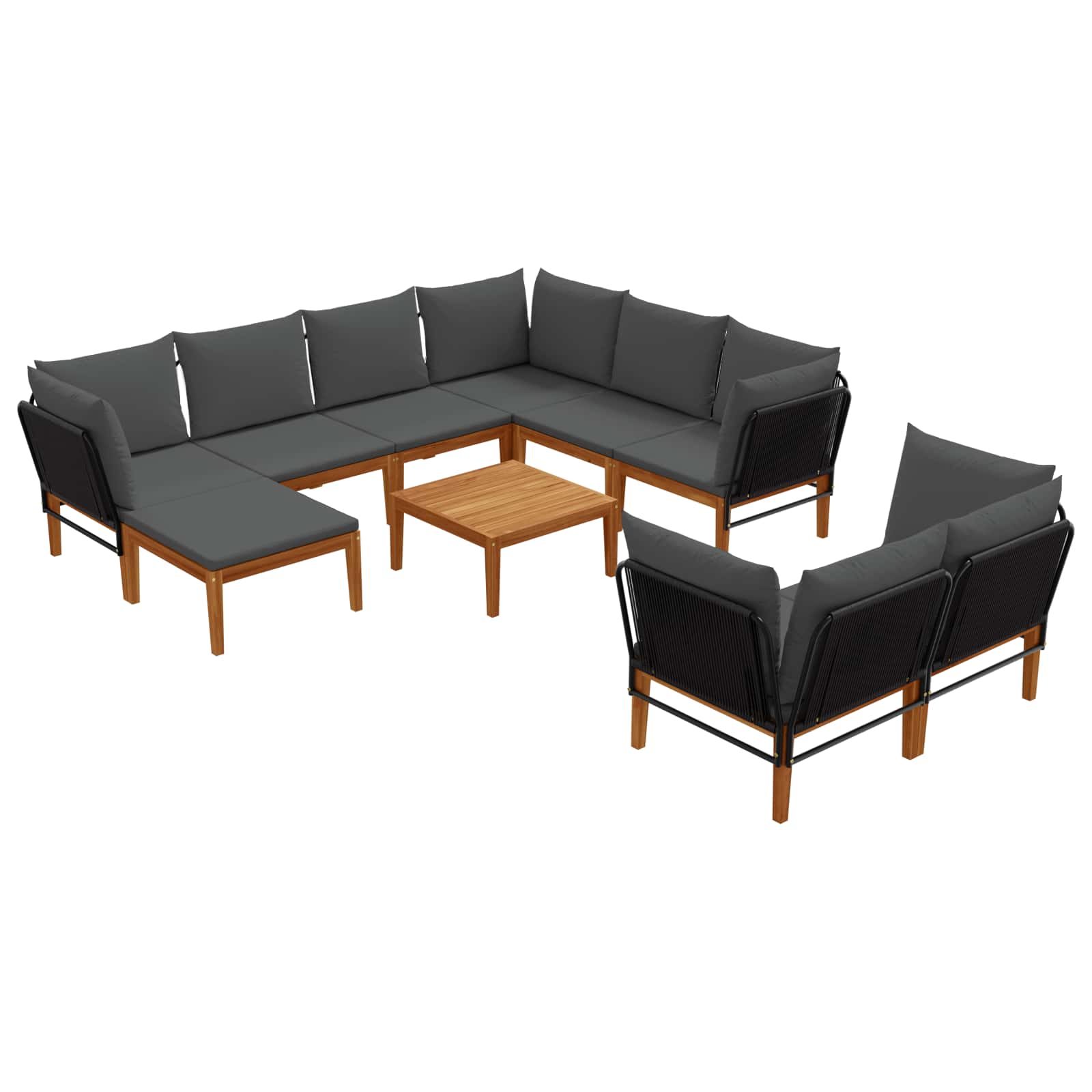 10 pcs Massief acaciahout & touw Naturel is nu te koop bij PeponiXL, paradijselijk wonen!