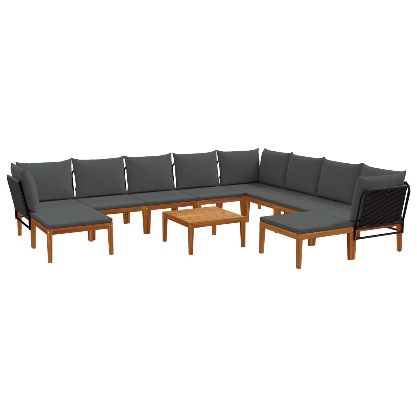11 pcs Massief acaciahout & touw Naturel is nu te koop bij PeponiXL, paradijselijk wonen!