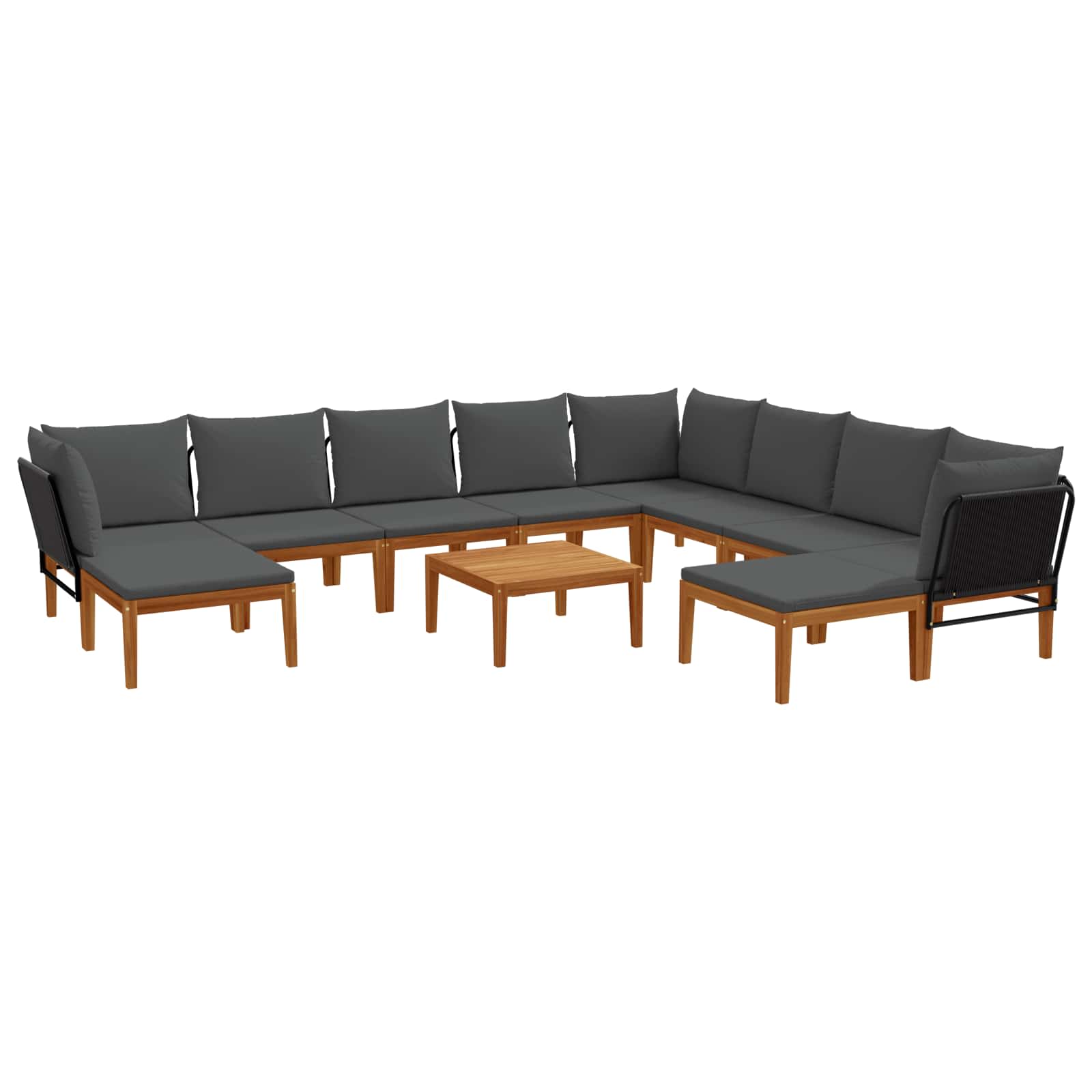 11 pcs Massief acaciahout & touw Naturel is nu te koop bij PeponiXL, paradijselijk wonen!