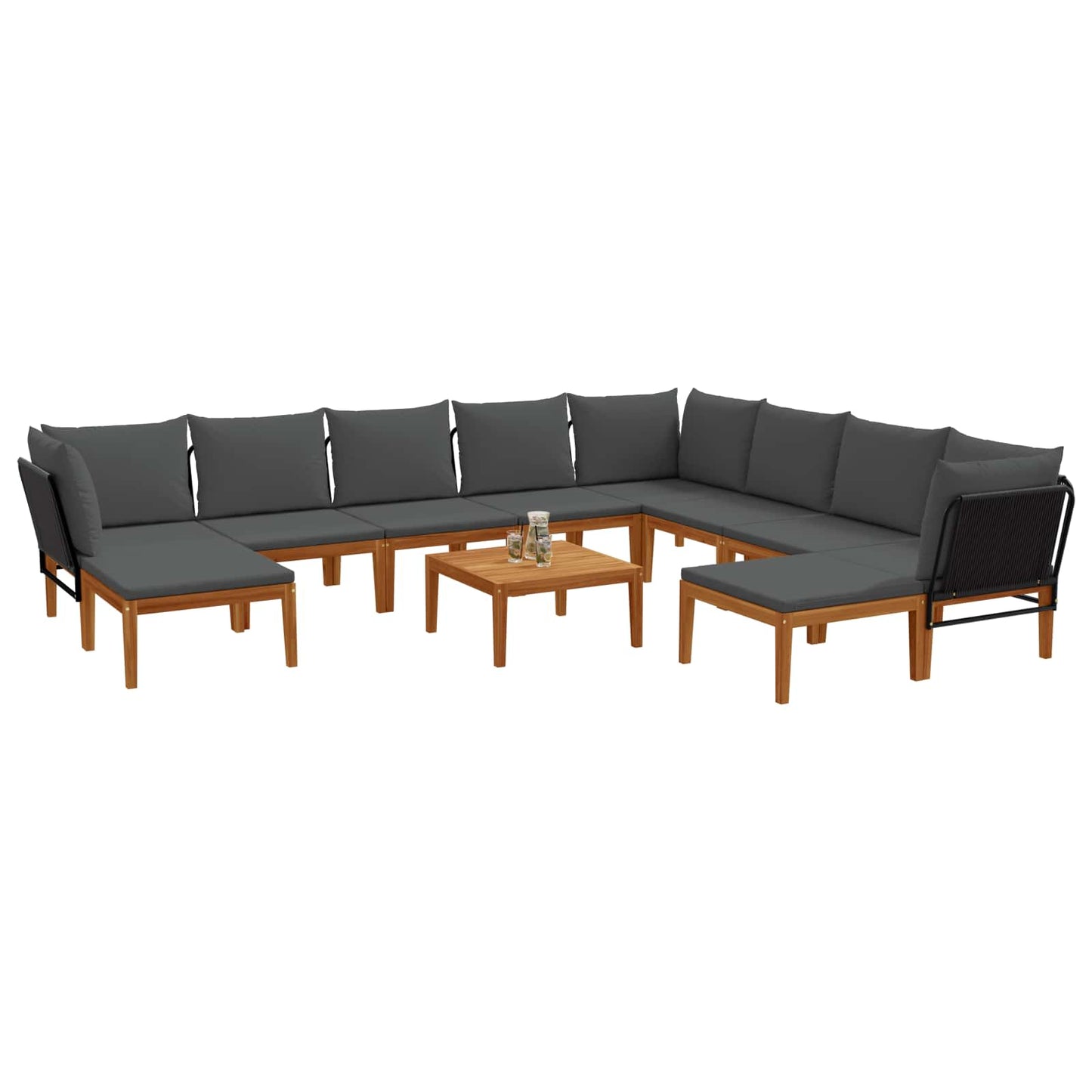 11 pcs Massief acaciahout & touw Naturel is nu te koop bij PeponiXL, paradijselijk wonen!