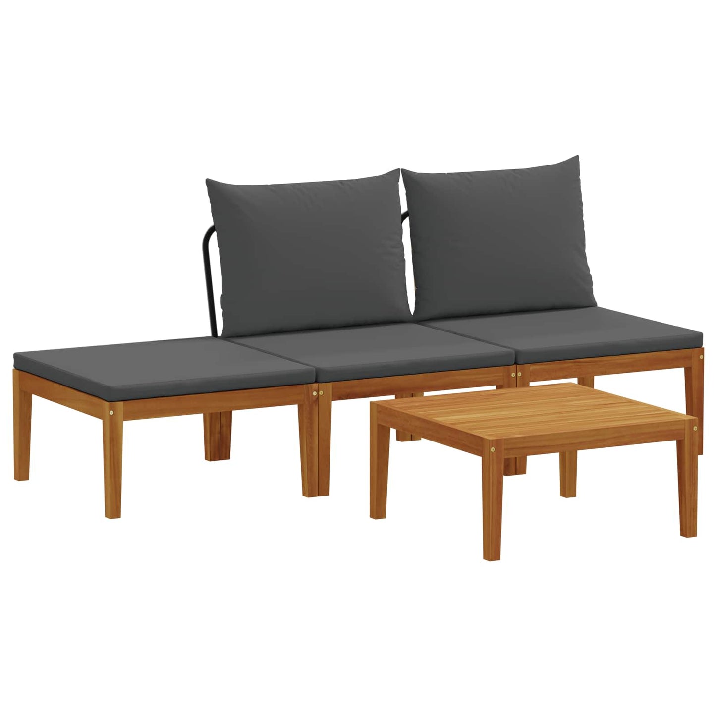 4 pcs Tuin loungeset Massief acaciahout & touw Naturel
