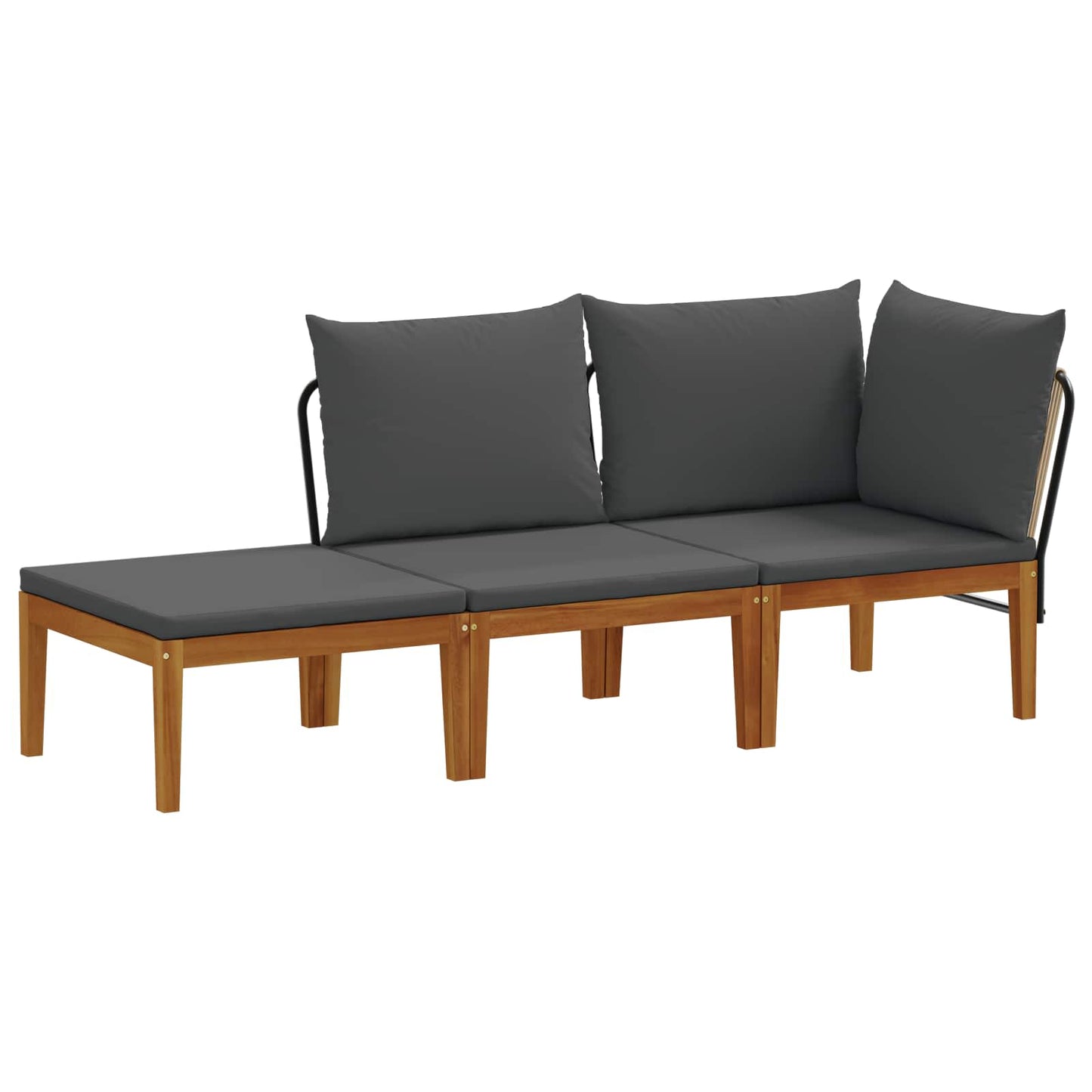 3 pcs Tuin loungeset Massief acaciahout & touw Naturel