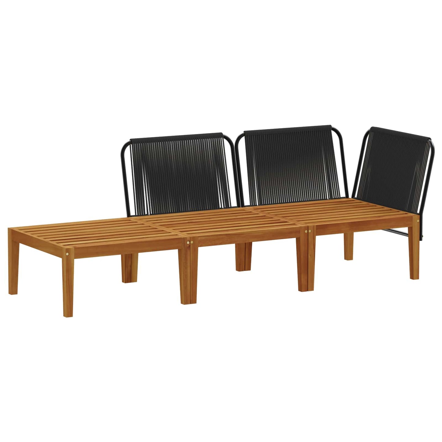 3 pcs Tuin loungeset Massief acaciahout & touw Naturel