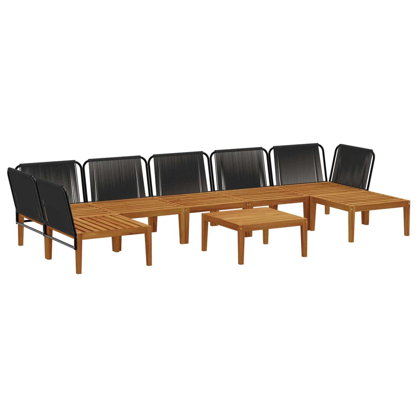 8 pcs Tuin loungeset Massief acaciahout & touw Naturel