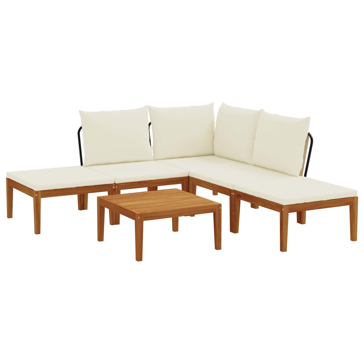 6 pcs Tuin loungeset Massief acaciahout & touw Naturel