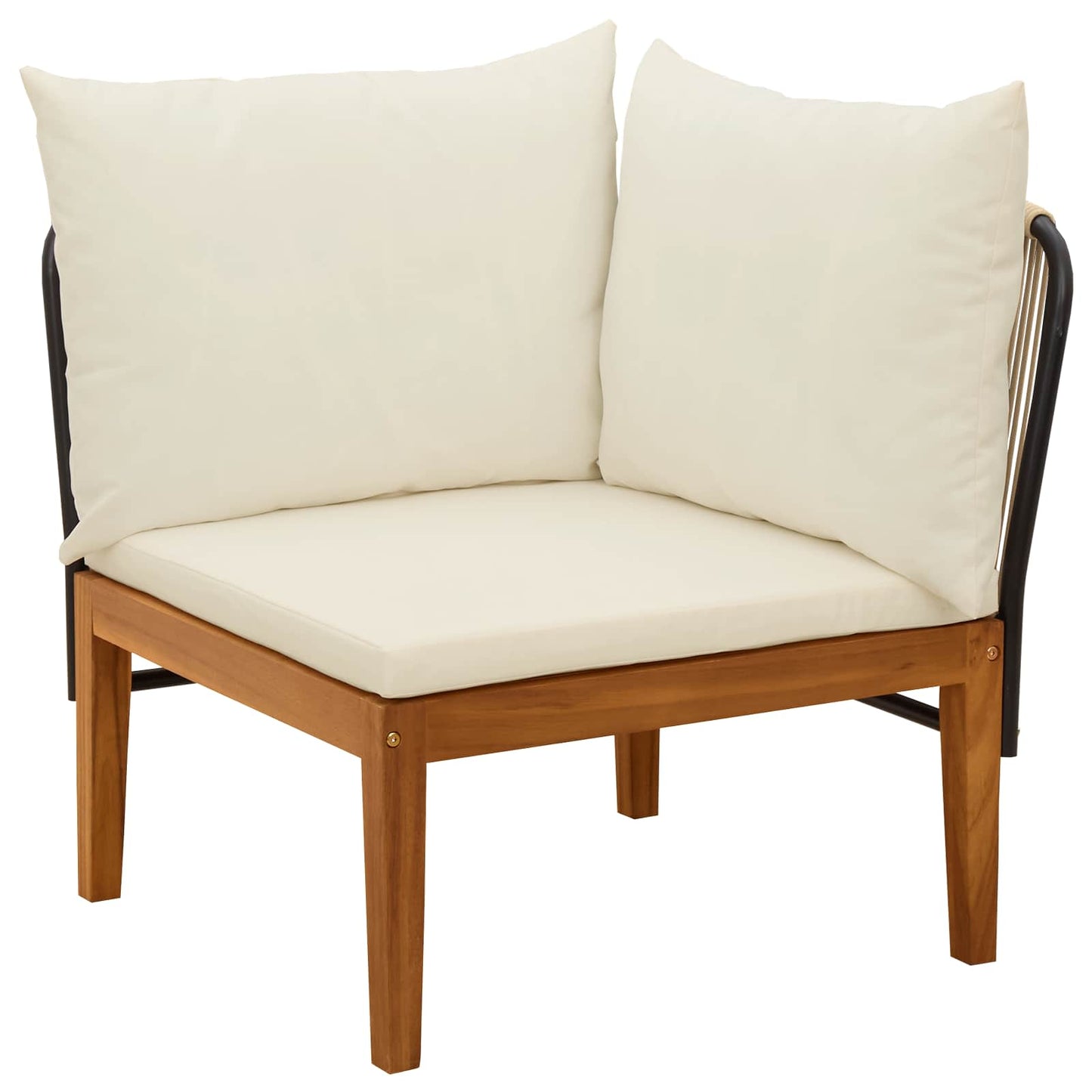 4 pcs Tuin loungeset Massief acaciahout & touw Naturel