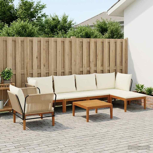 7 pcs Massief acaciahout & touw Naturel is nu te koop bij PeponiXL, paradijselijk wonen!