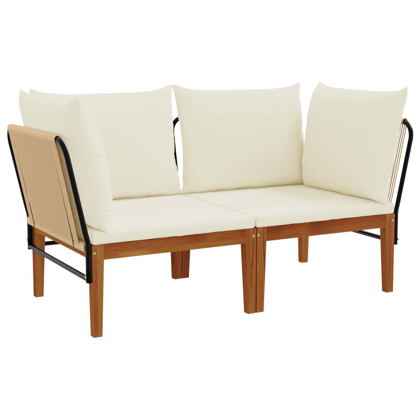 2 pcs Massief acaciahout & touw Naturel