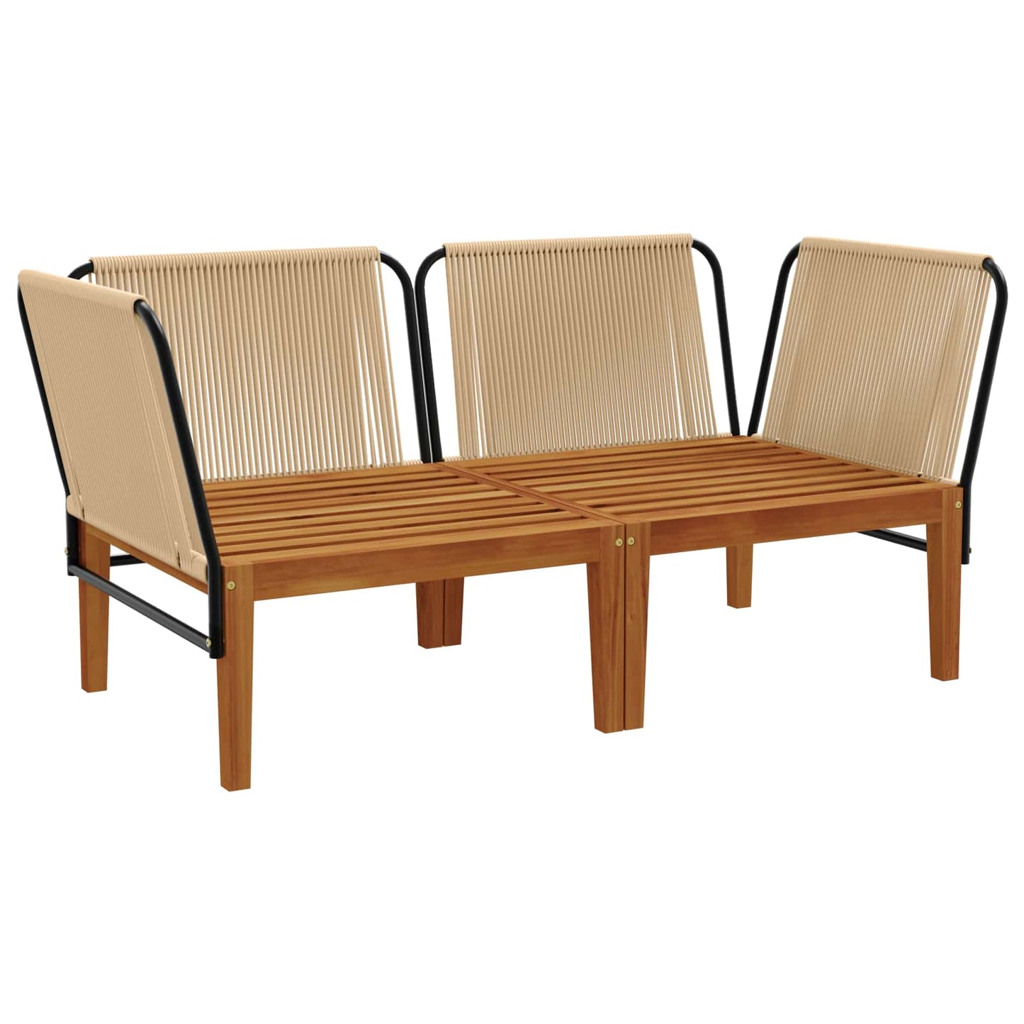 2 pcs Massief acaciahout & touw Naturel