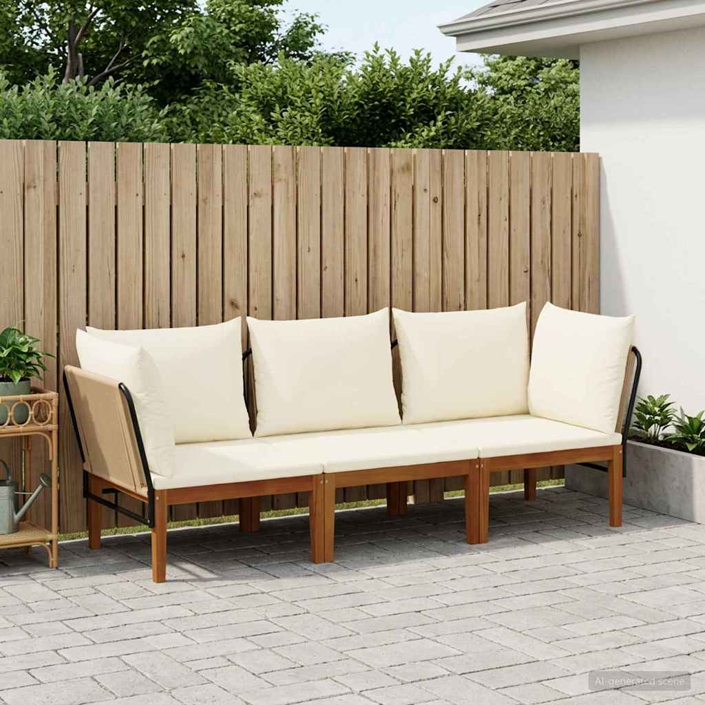 3 pcs Massief acaciahout & touw Naturel is nu te koop bij PeponiXL, paradijselijk wonen!