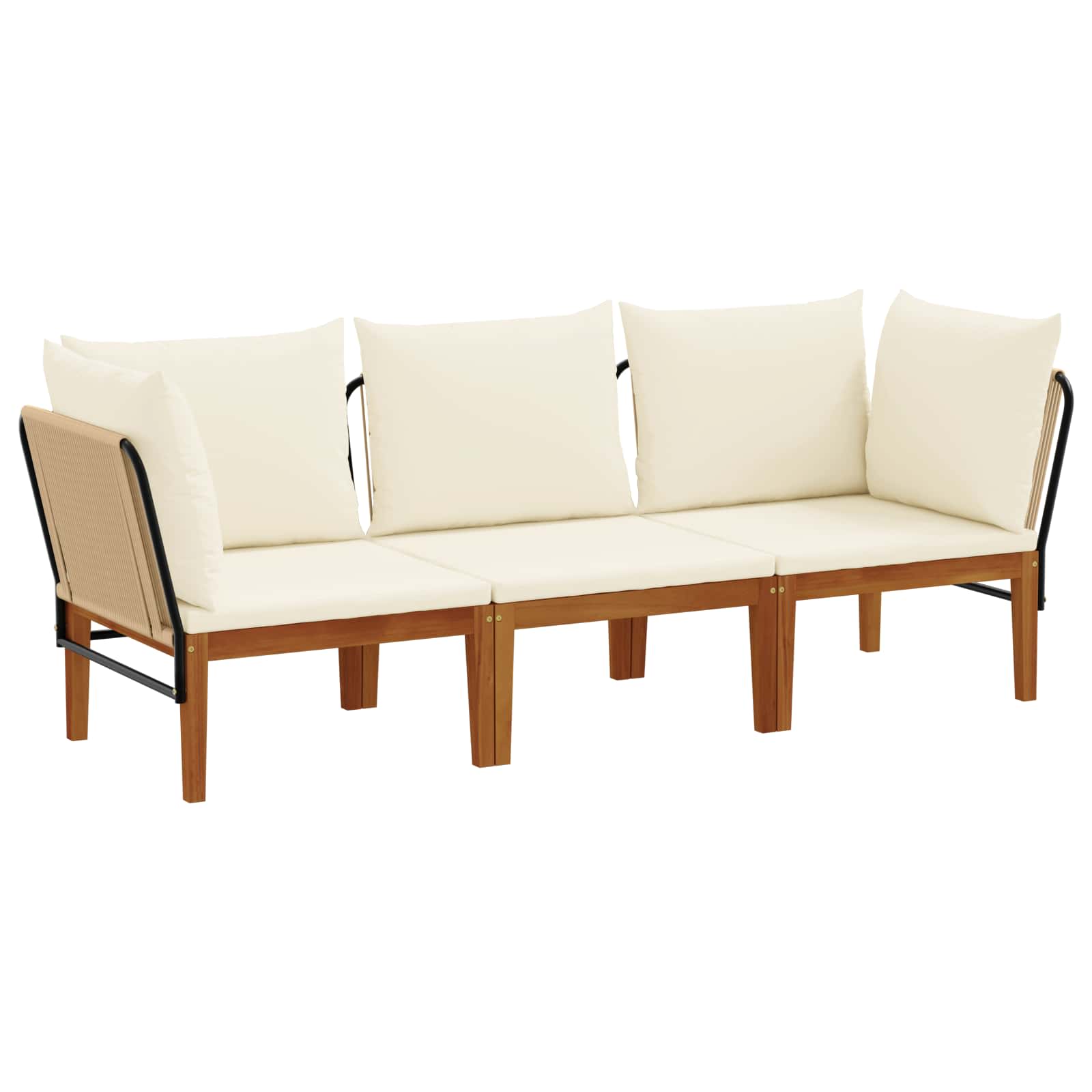 3 pcs Massief acaciahout & touw Naturel is nu te koop bij PeponiXL, paradijselijk wonen!