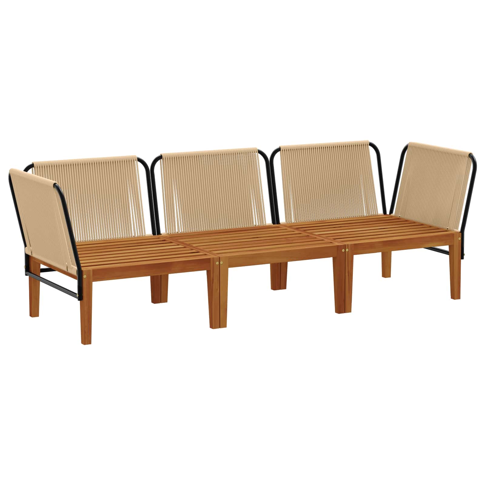 3 pcs Massief acaciahout & touw Naturel is nu te koop bij PeponiXL, paradijselijk wonen!