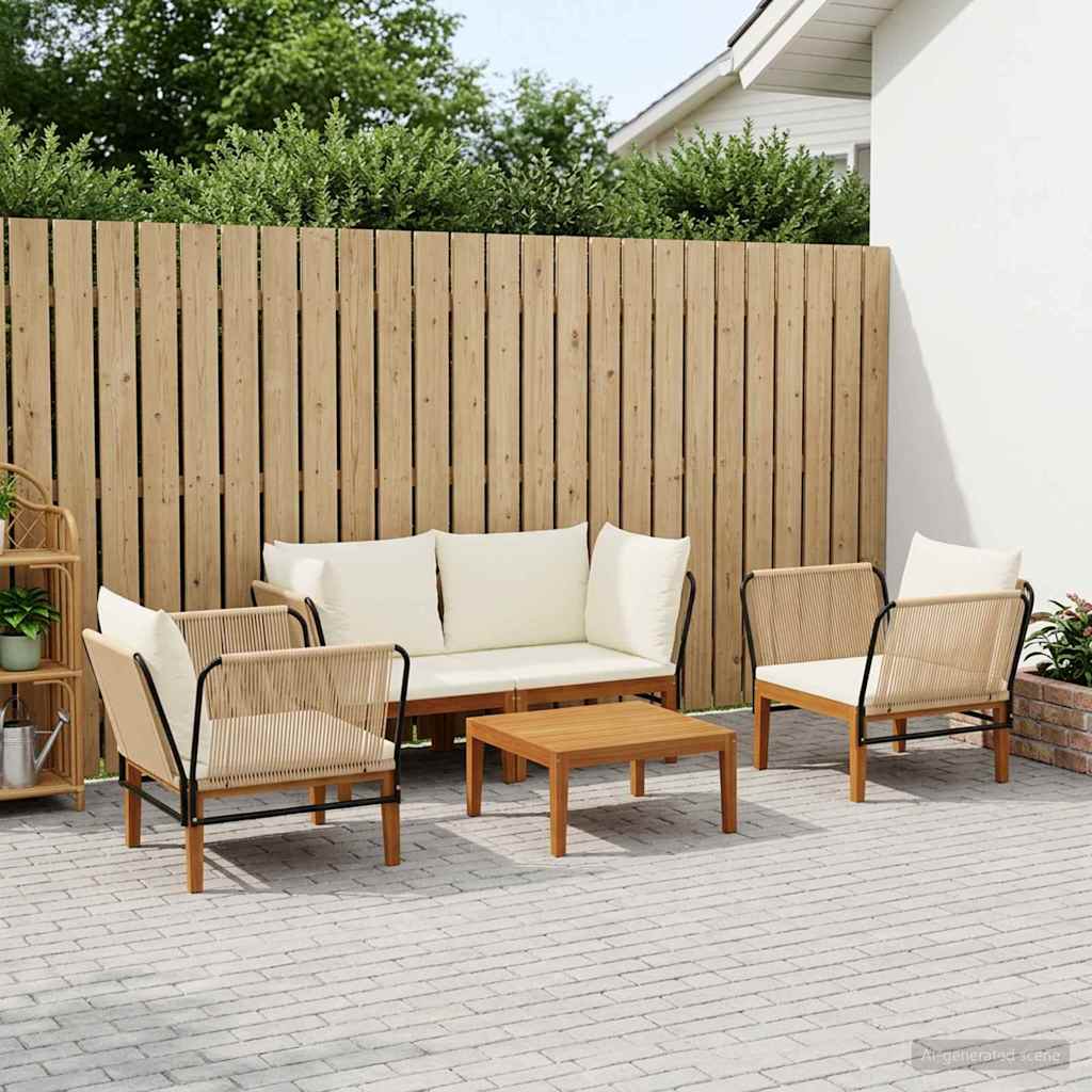 5 pcs Massief acaciahout & touw Naturel is nu te koop bij PeponiXL, paradijselijk wonen!