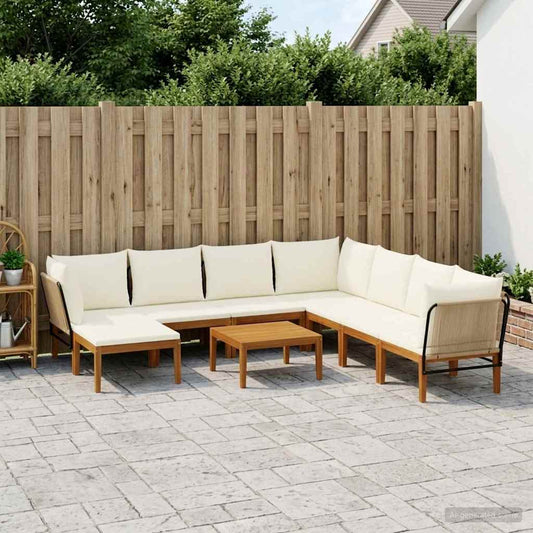 9 pcs Massief acaciahout & touw Naturel is nu te koop bij PeponiXL, paradijselijk wonen!