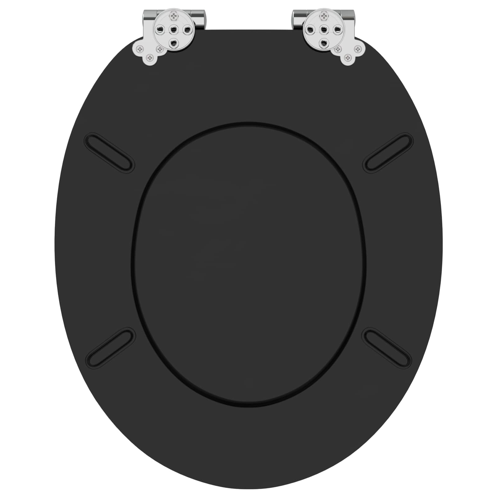 Toiletbril Zwart 44 x 38 cm MDF-plaat is nu te koop bij PeponiXL, paradijselijk wonen!