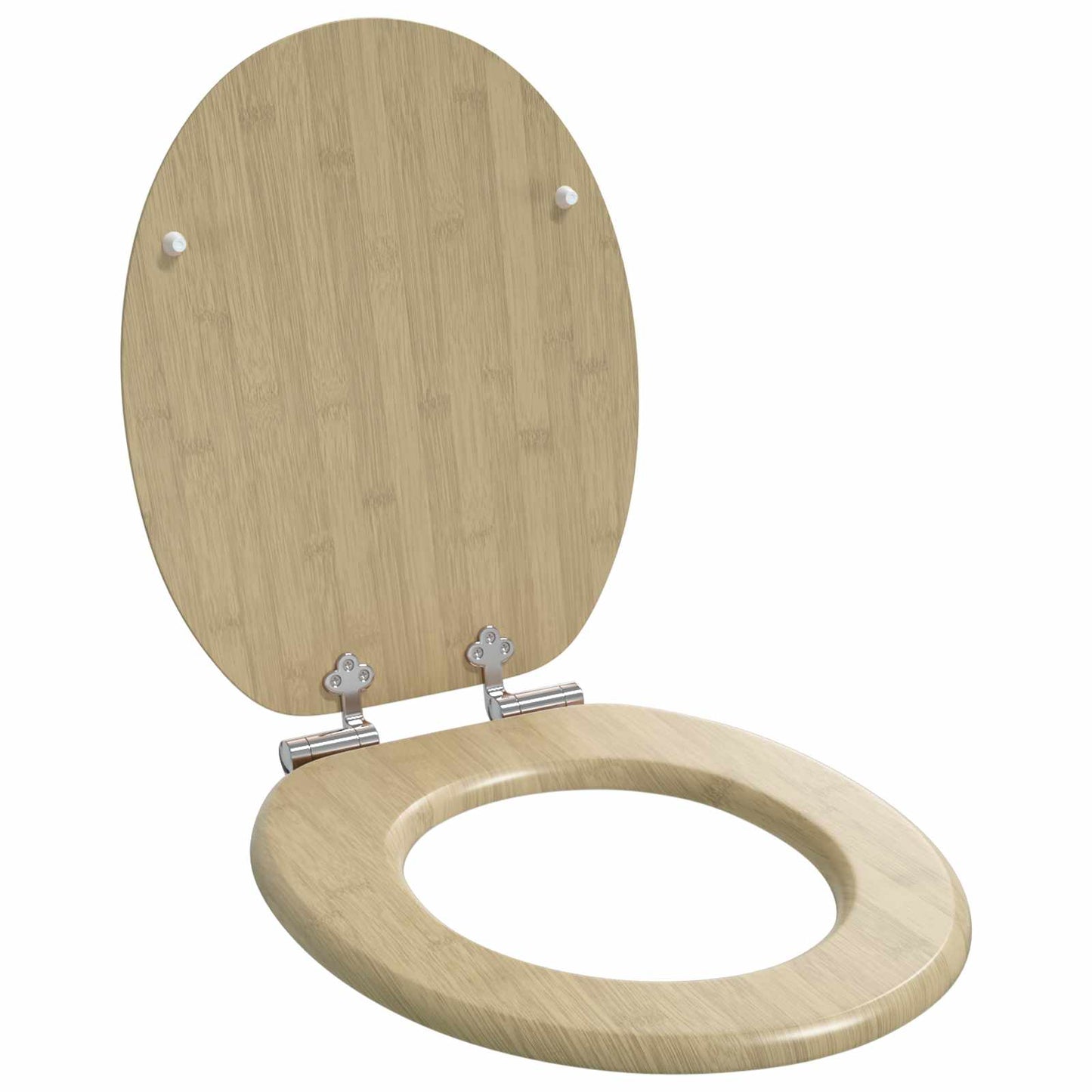 Toiletbril Lichte Bamboekleur 44 x 38 cm MDF-plaat is nu te koop bij PeponiXL, paradijselijk wonen!